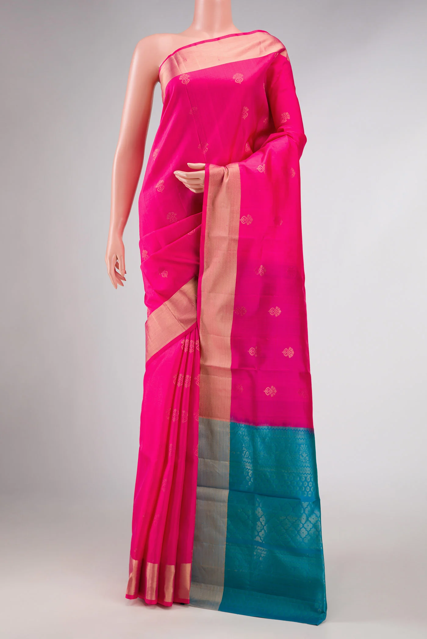 Pink Dual Tone Soft Silk Saree