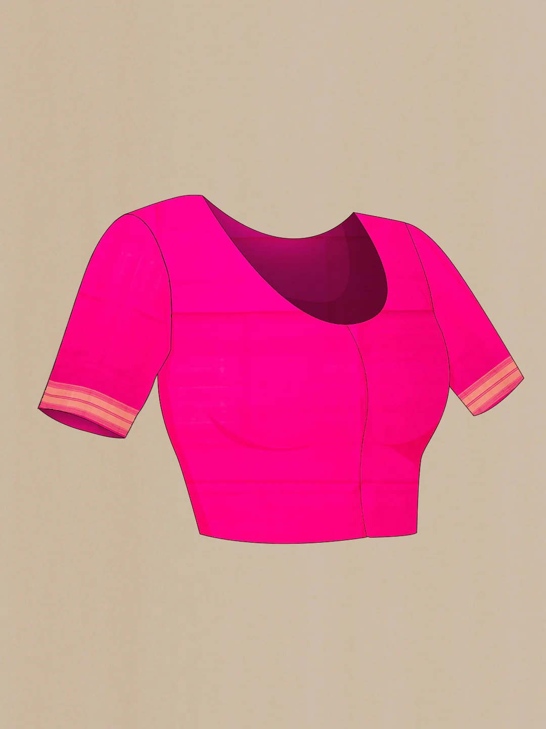 Pink Dual Tone Soft Silk Saree - Image 4