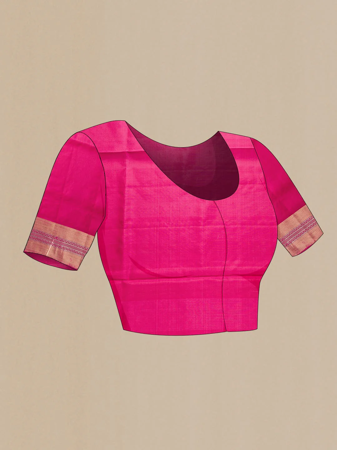 Pink Dual Tone Soft Silk Saree - Image 4