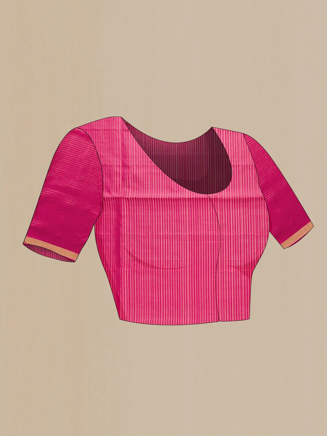 Pink Dual Tone Soft Silk Saree - Image 4
