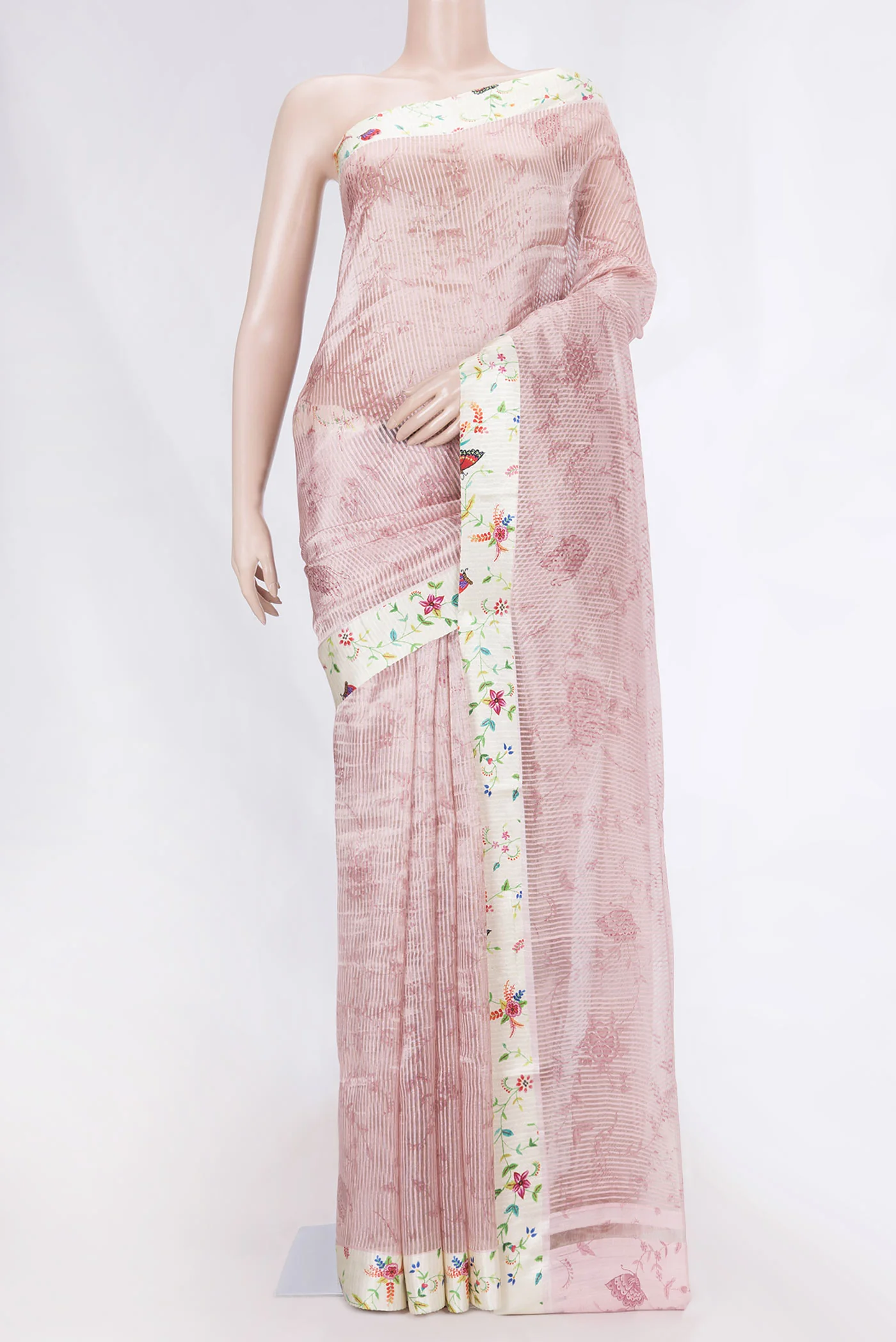 Pink Dual Tone Tussar Saree