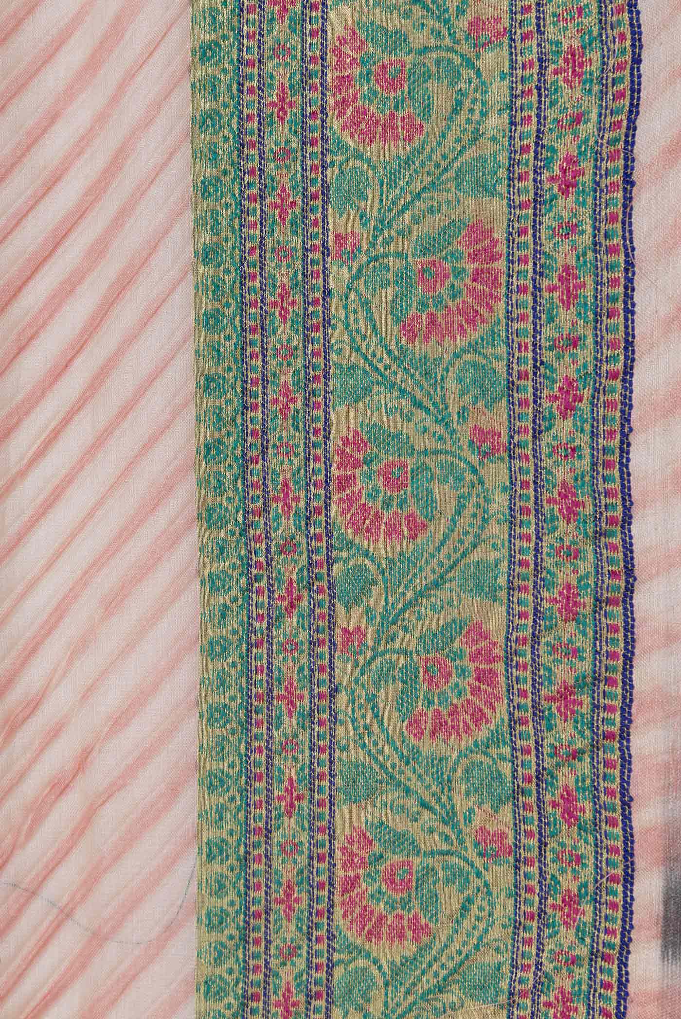 Pink Dual Tone Tussar Saree - Image 3