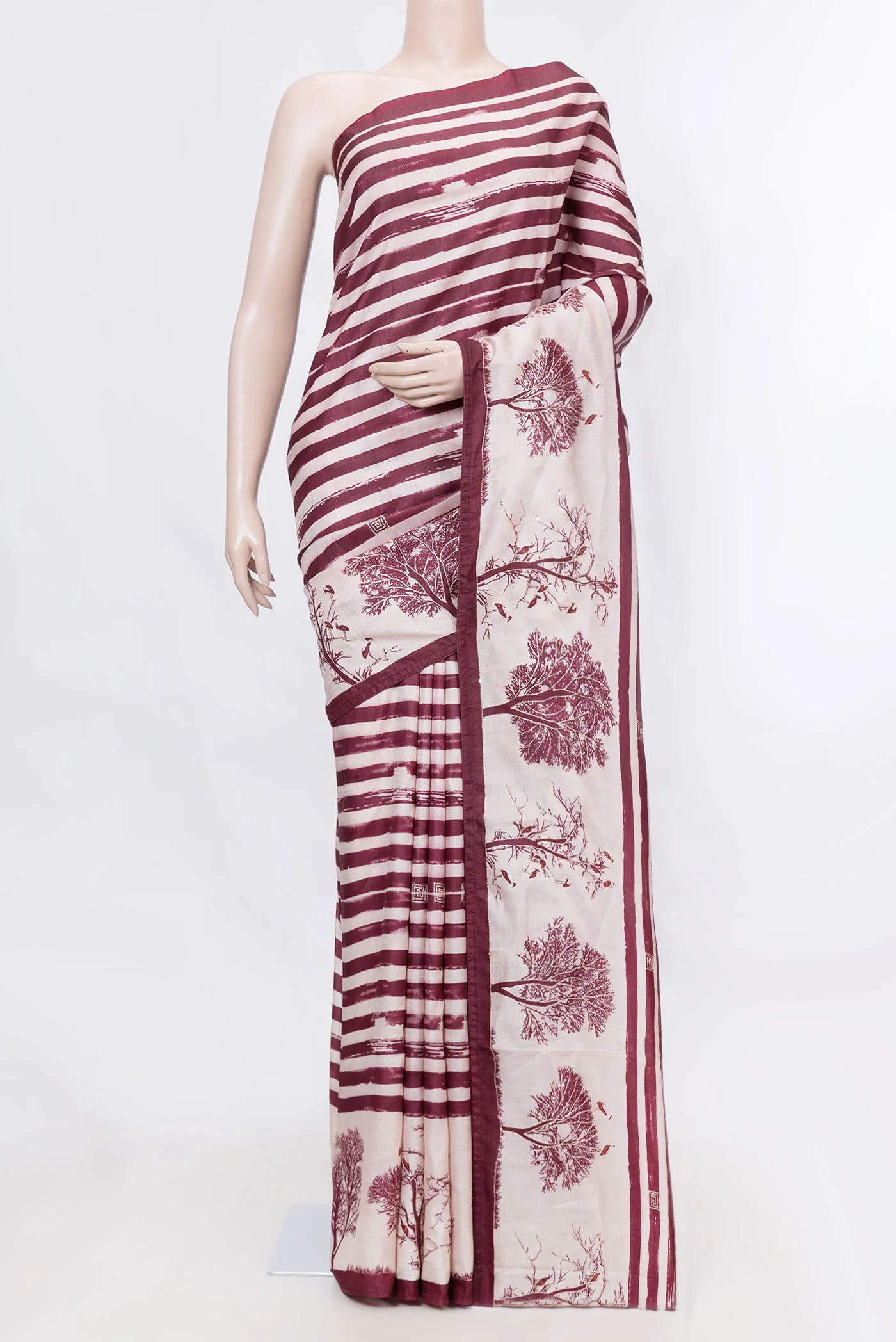 Pink Dual Tone Tussar Silk Saree