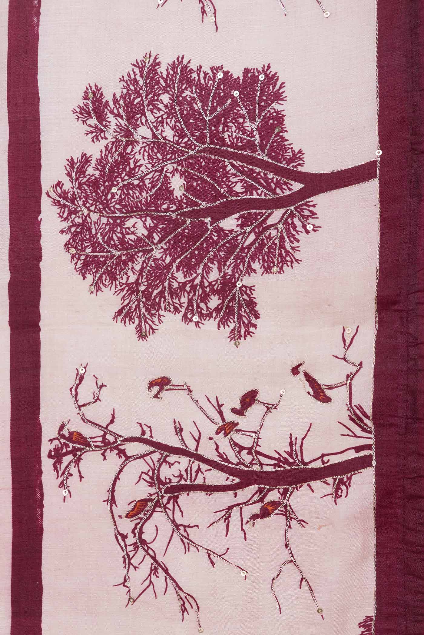 Pink Dual Tone Tussar Silk Saree - Image 3