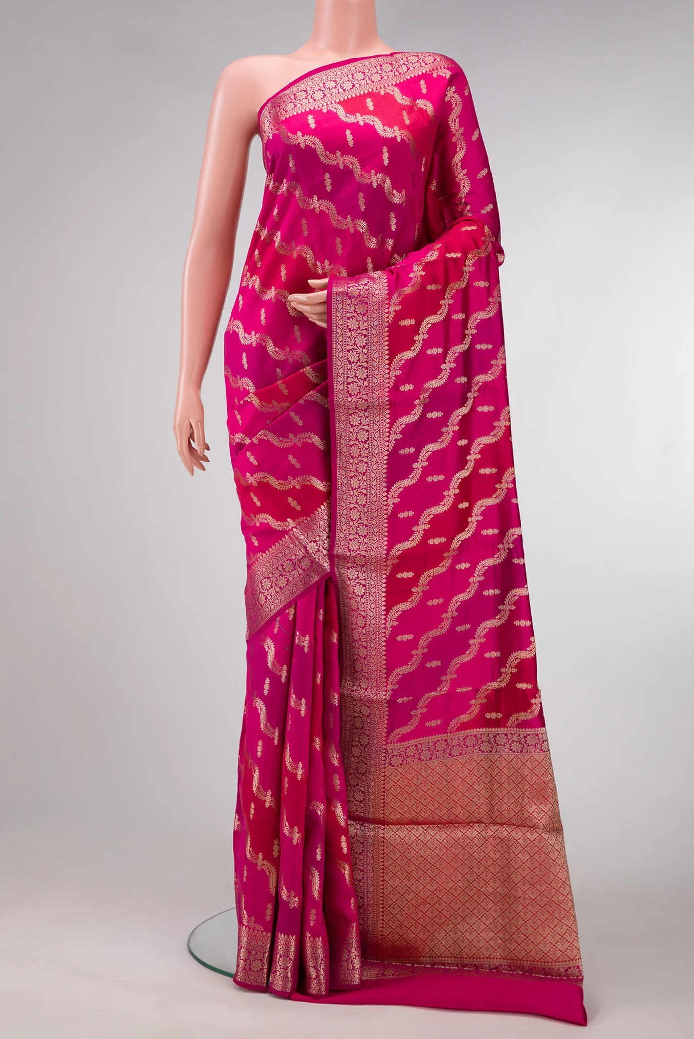Pink Banarasi Raw Silk Saree
