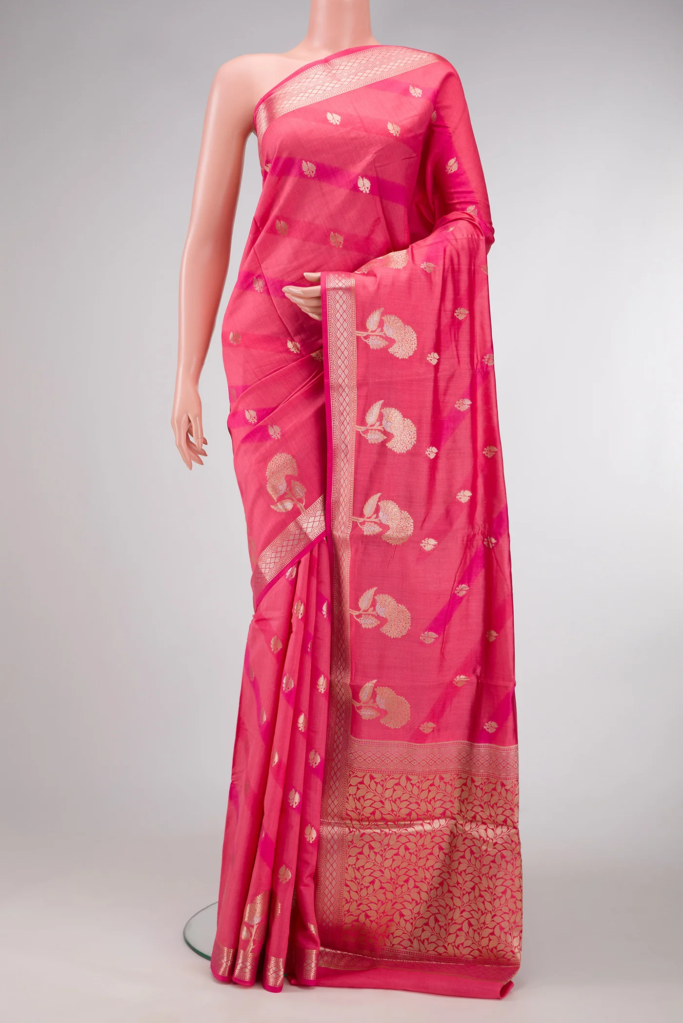 Pink Banarasi Raw Silk Saree