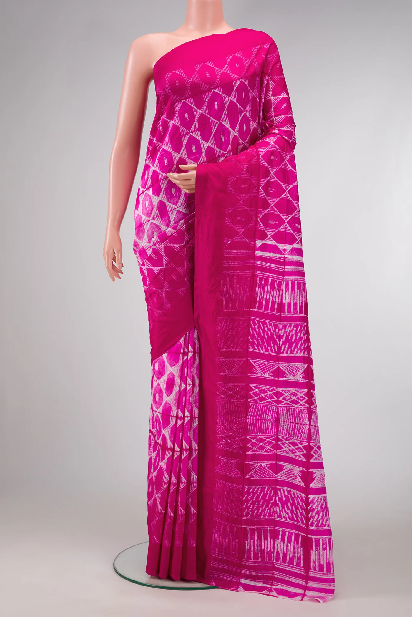 Rani Pink Tussar Silk Saree
