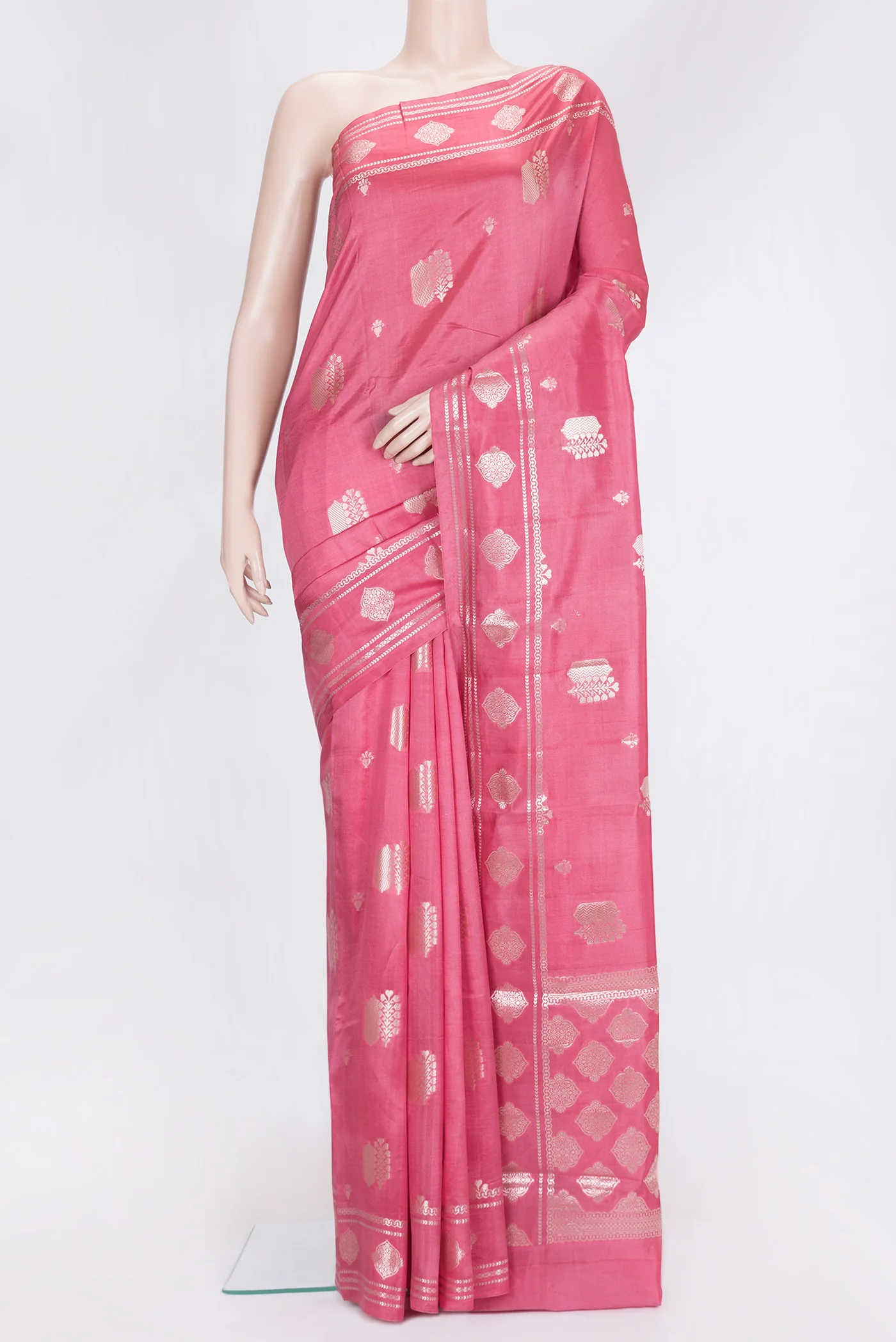 Pink Banarasi Raw Silk Saree