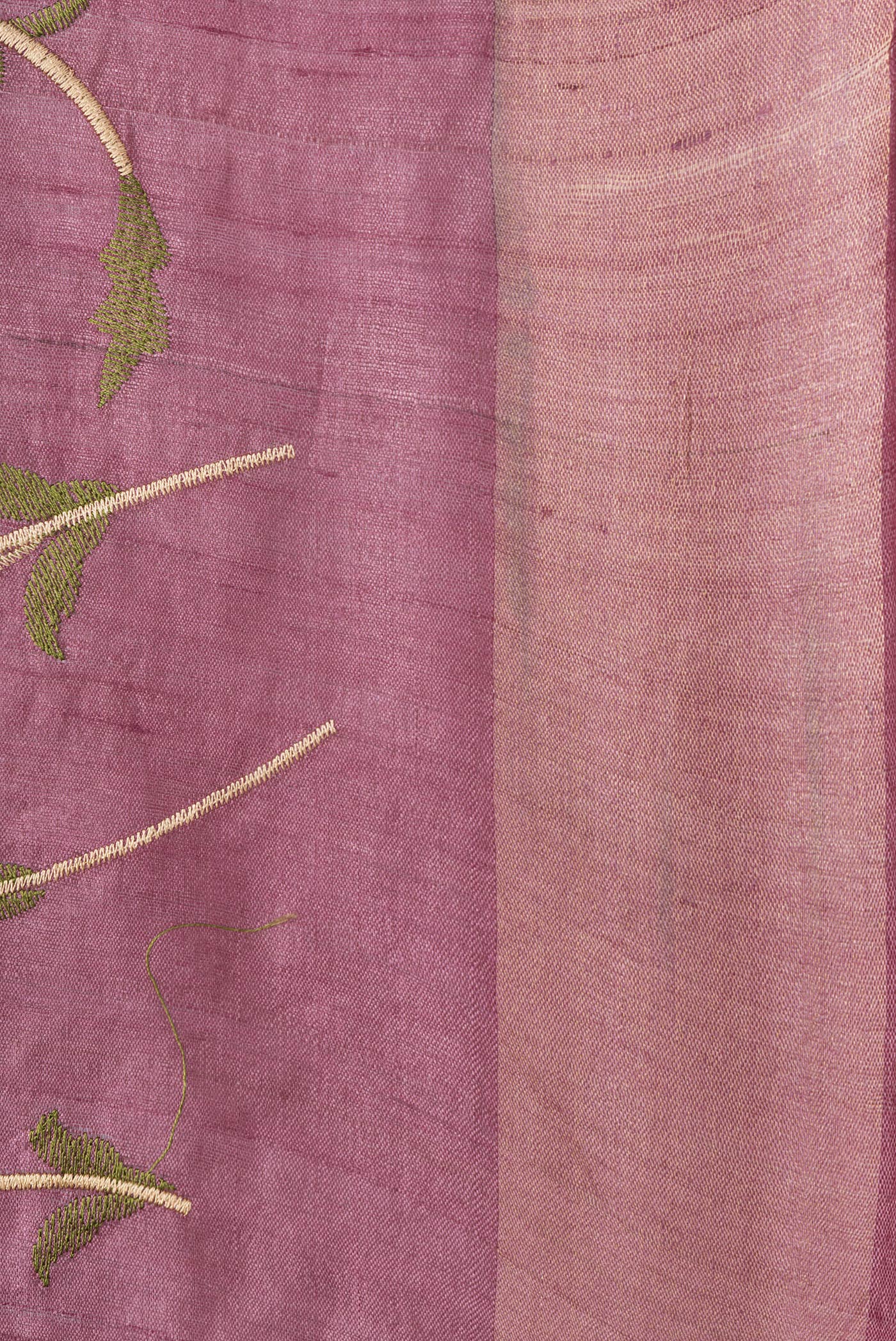 Mauve Tussar Silk Saree - Image 3