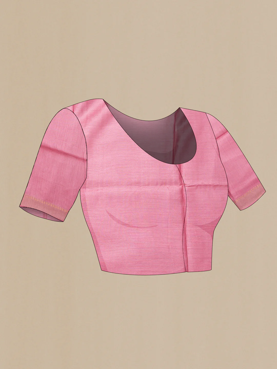 Pink Tussar Silk Saree - Image 4