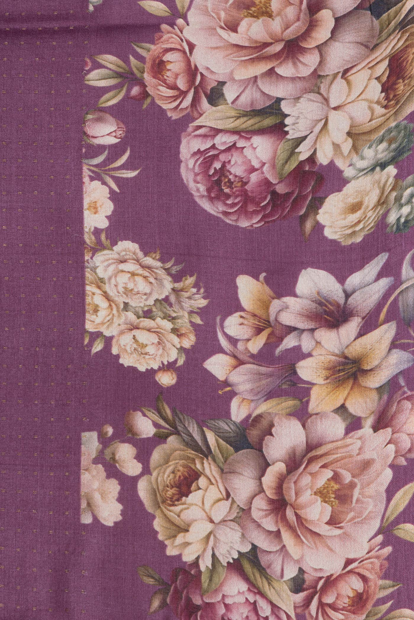 Purple Tussar Silk Saree - Image 3