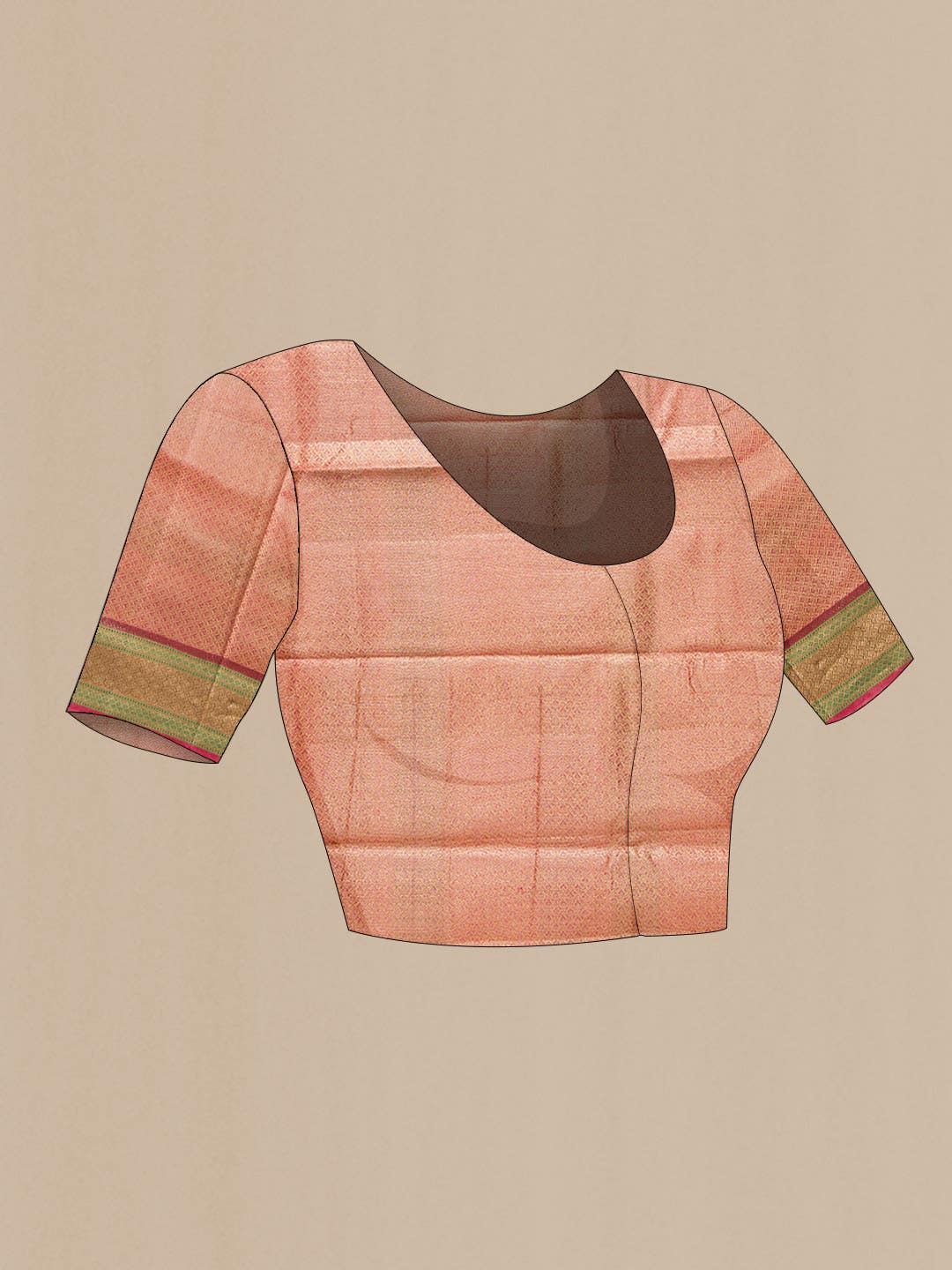 Pink Dual Tone Tussar Silk Saree - Image 4