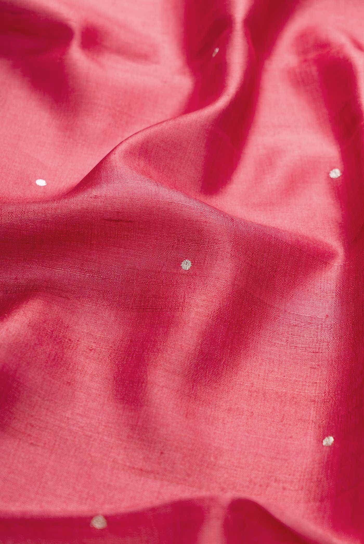 Pink Dual Tone Tussar Silk Saree - Image 3