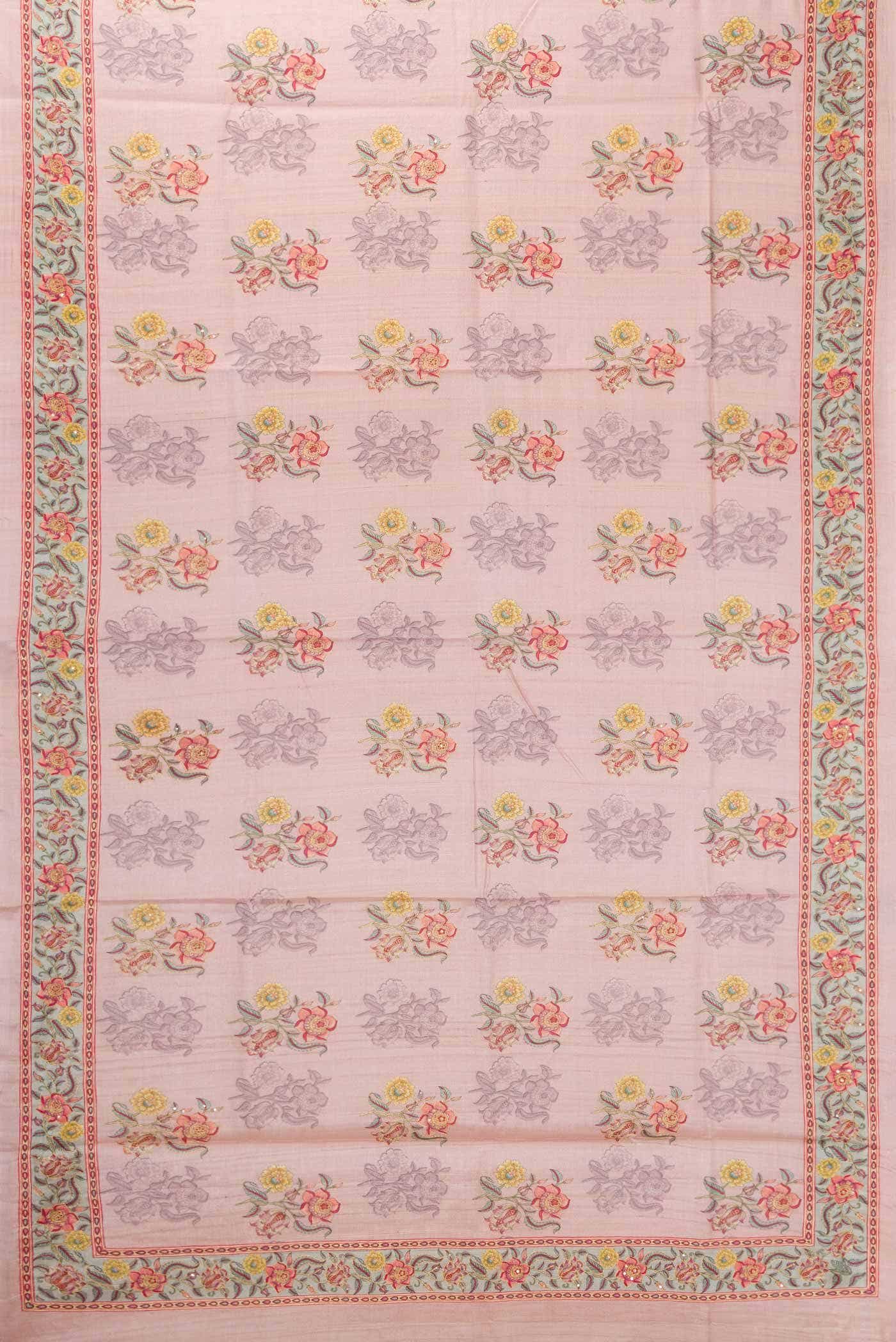 Pink Dual Tone Tussar Silk Saree - Image 4