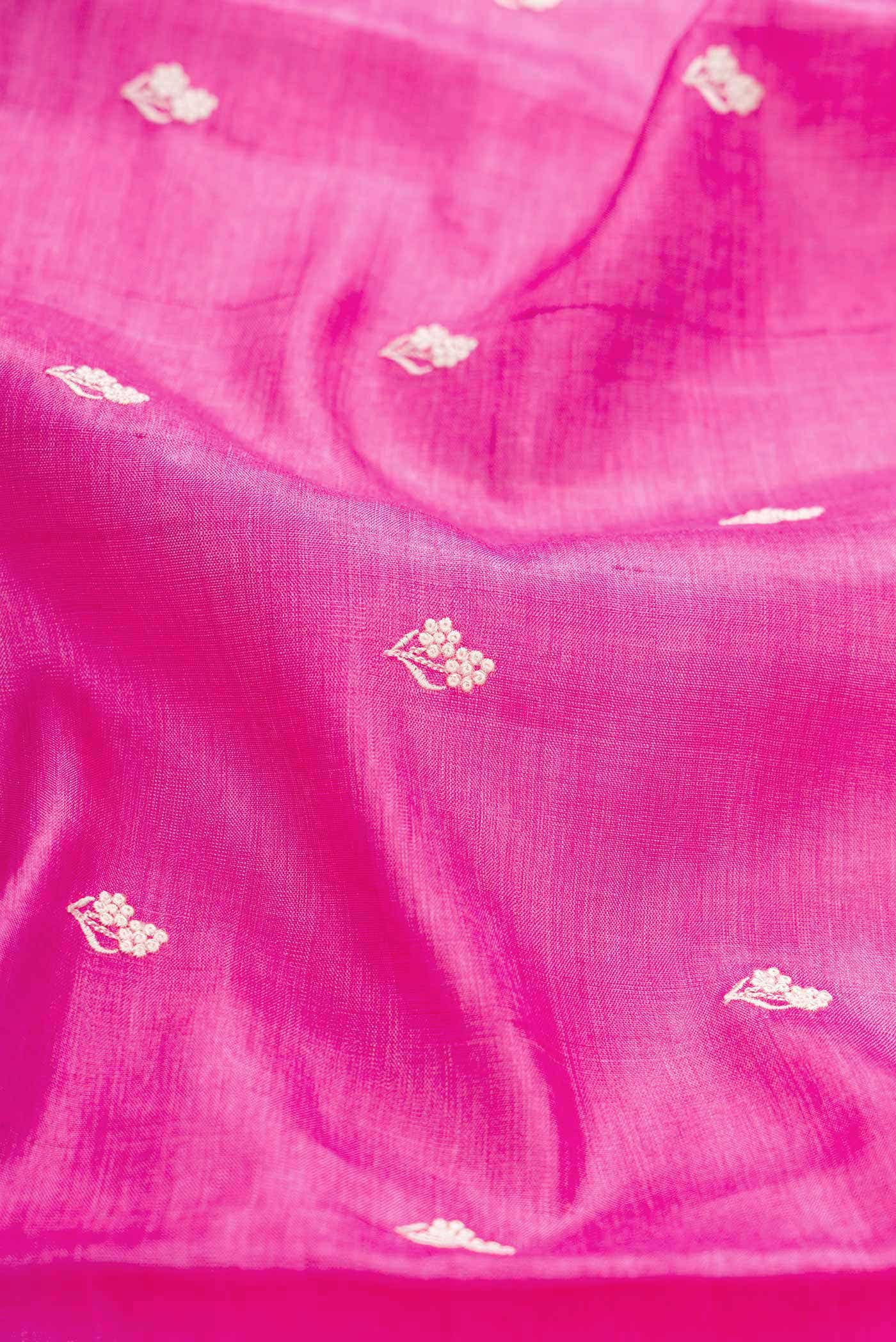 Pink Dual Tone Tussar Silk Saree - Image 2