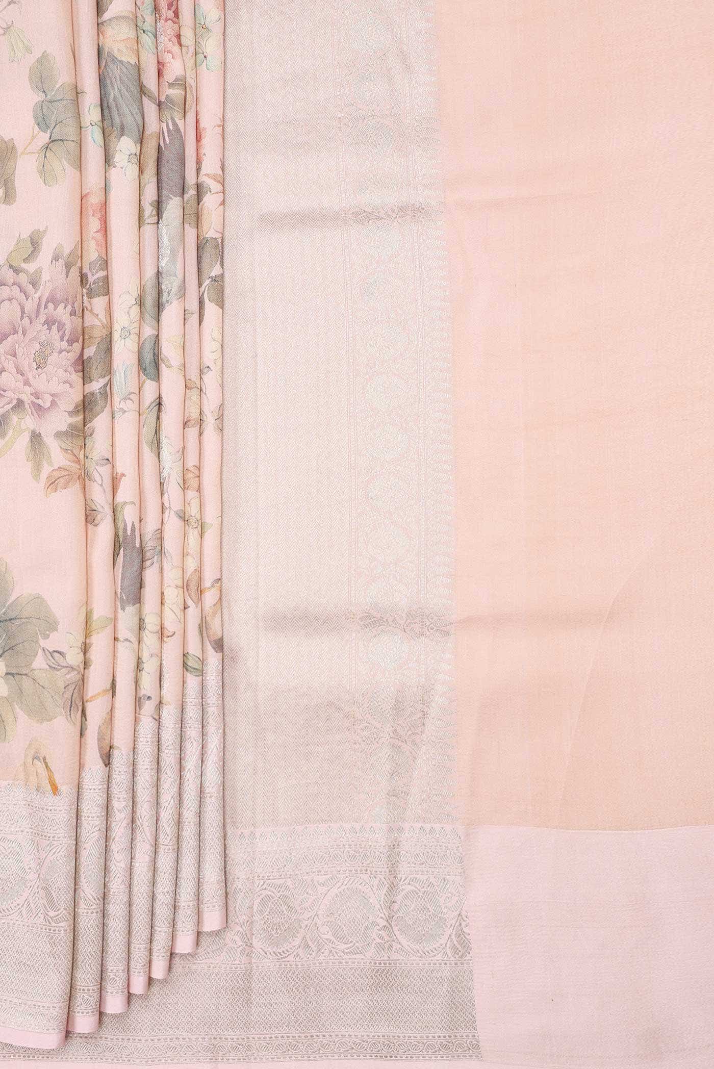 Pink Dual Tone Tussar Silk Saree - Image 2