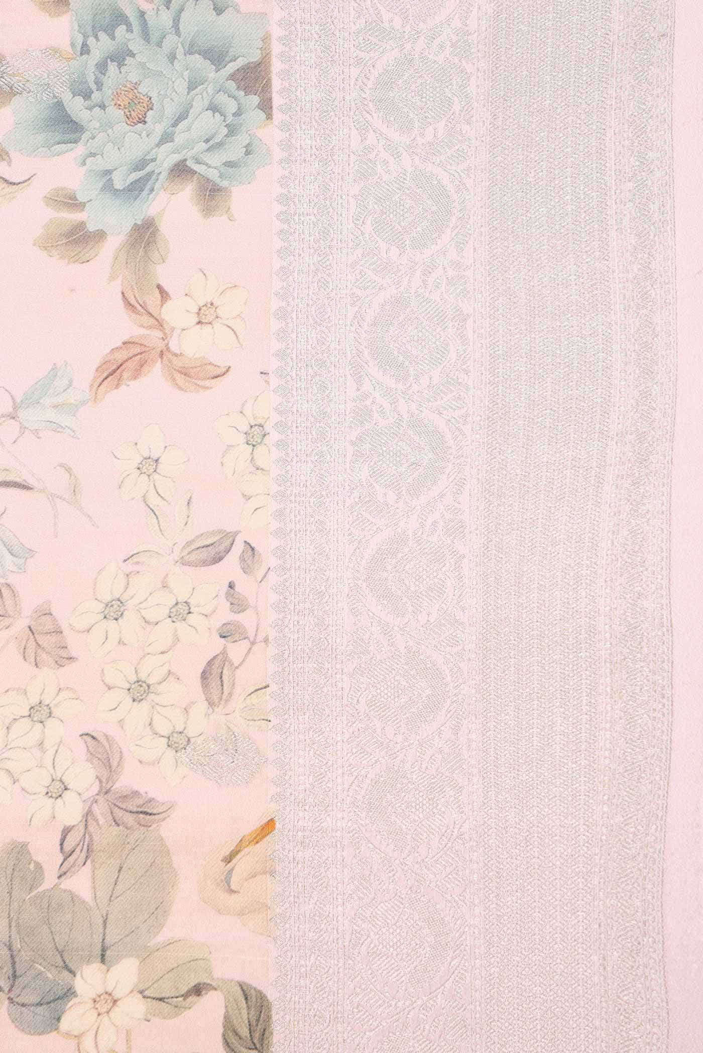 Pink Dual Tone Tussar Silk Saree - Image 5