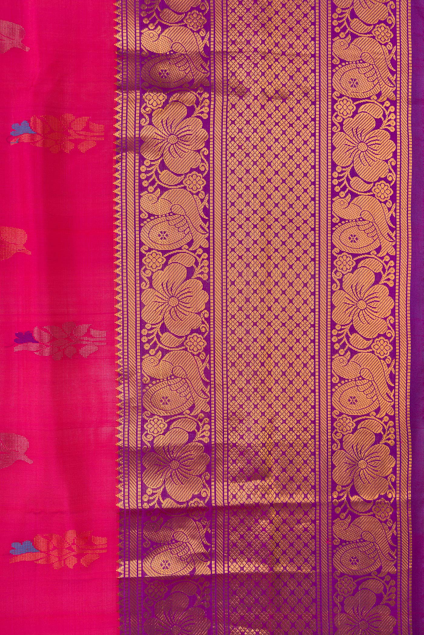 Pink Uppada Silk Saree - Image 3