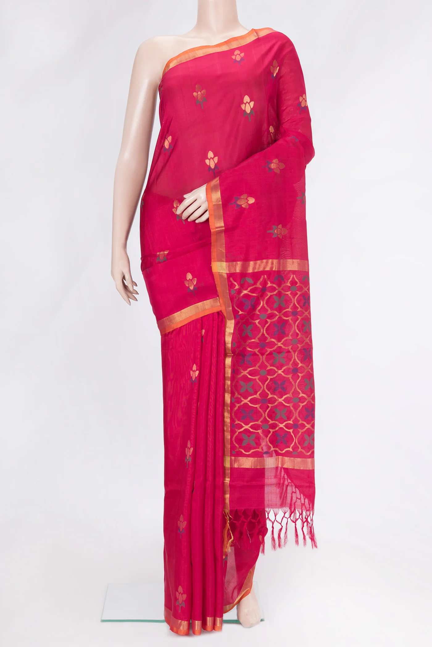 Dark Pink Uppada Silk Saree