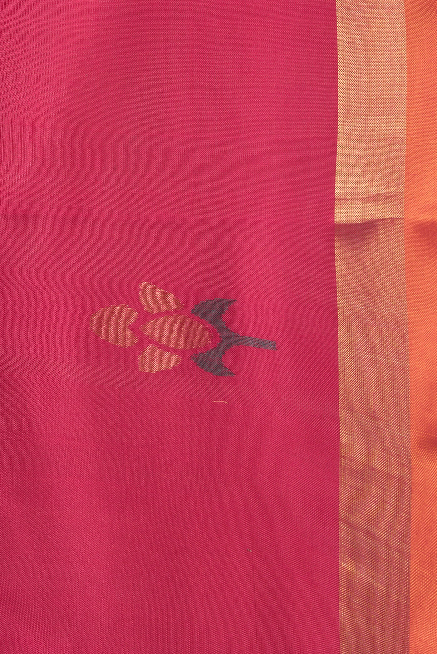 Dark Pink Uppada Silk Saree - Image 3