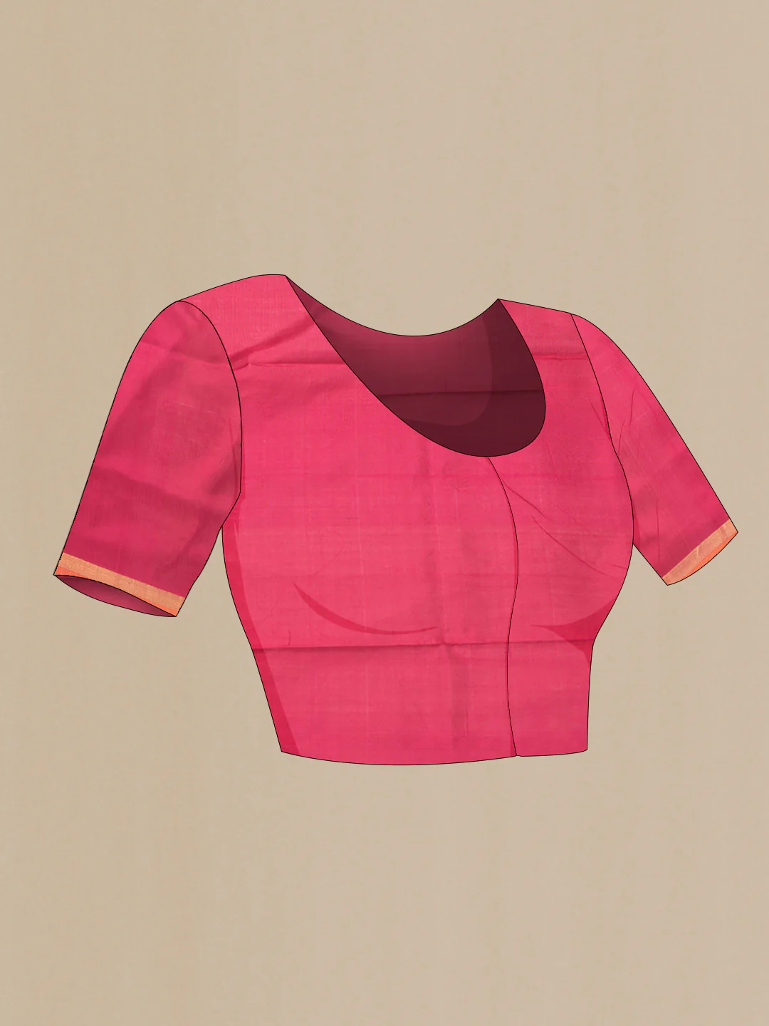 Dark Pink Uppada Silk Saree - Image 5