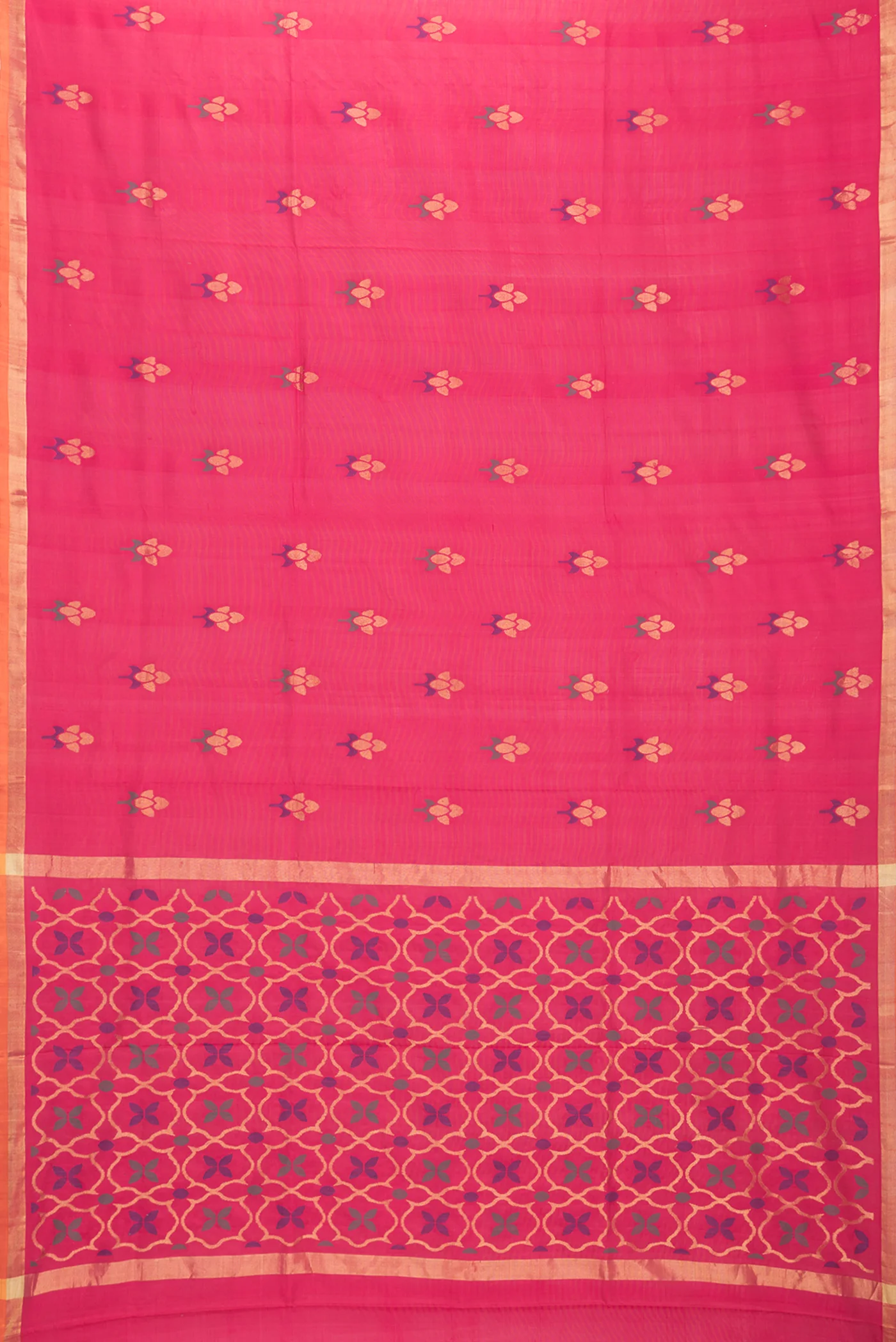 Dark Pink Uppada Silk Saree - Image 6