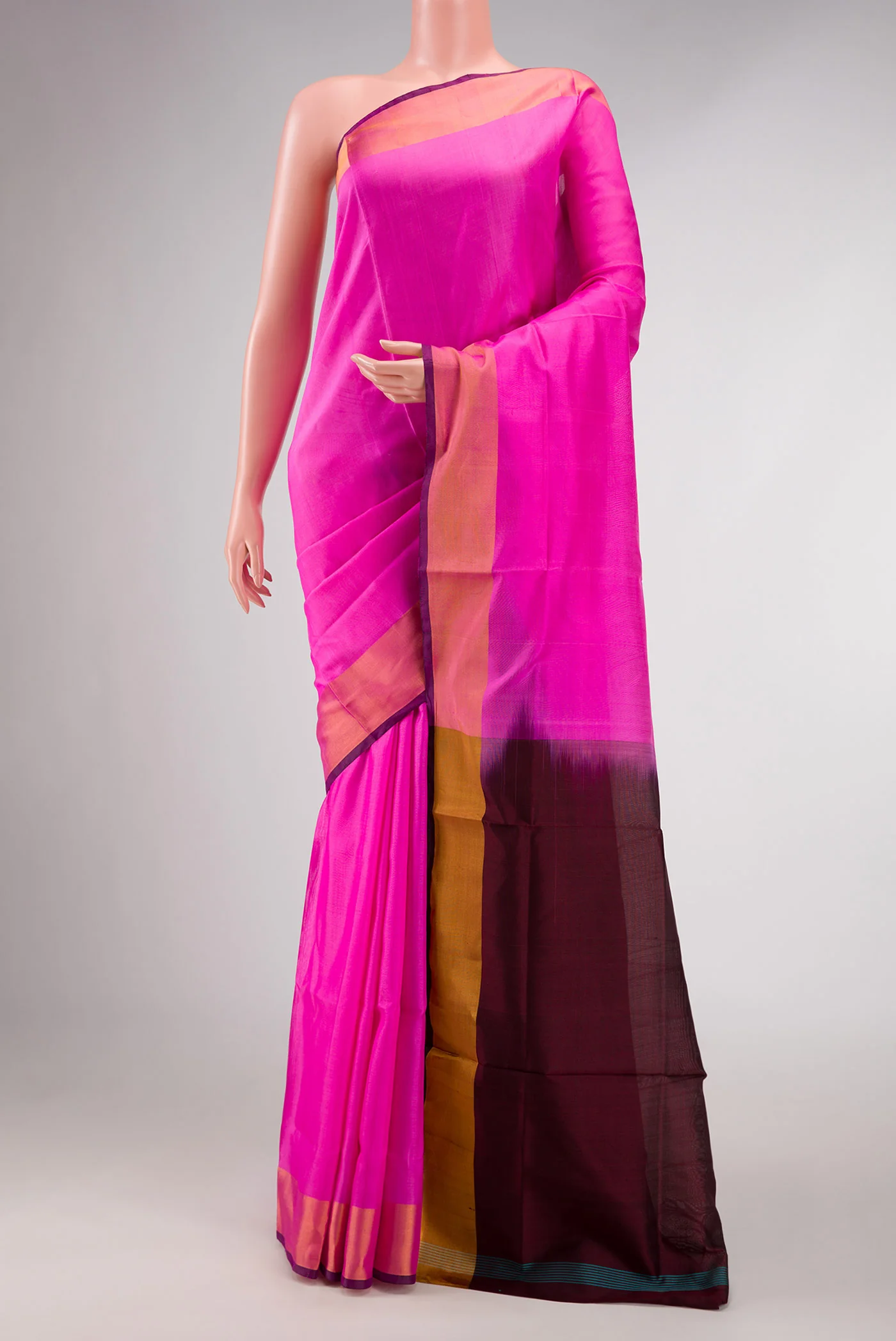 Pink Dual Tone Uppada Silk Saree