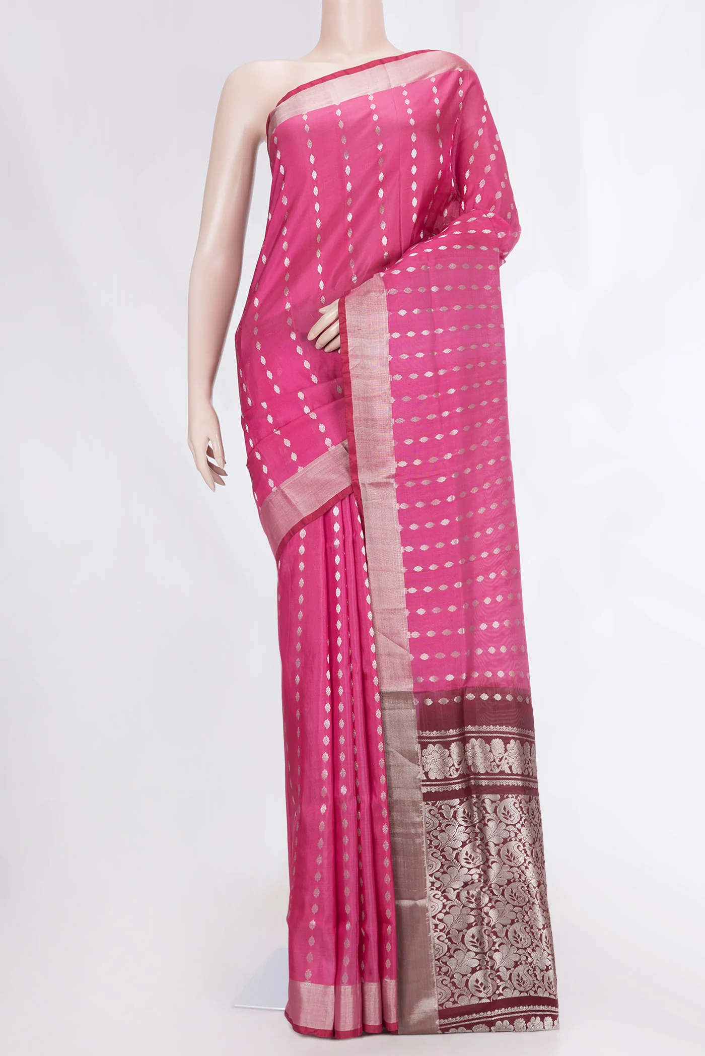 Pink Dual Tone Uppada Silk Saree