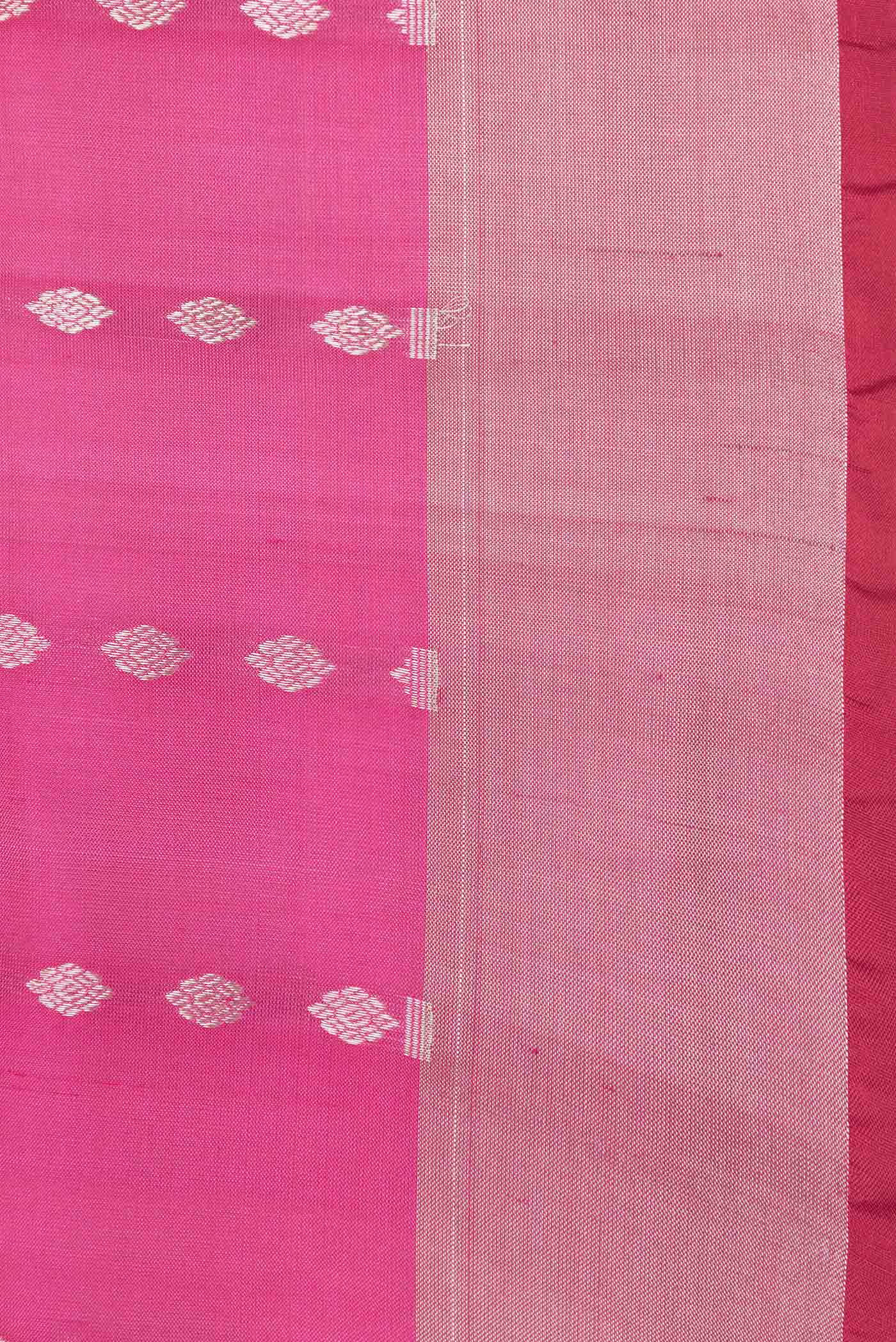Pink Dual Tone Uppada Silk Saree - Image 3