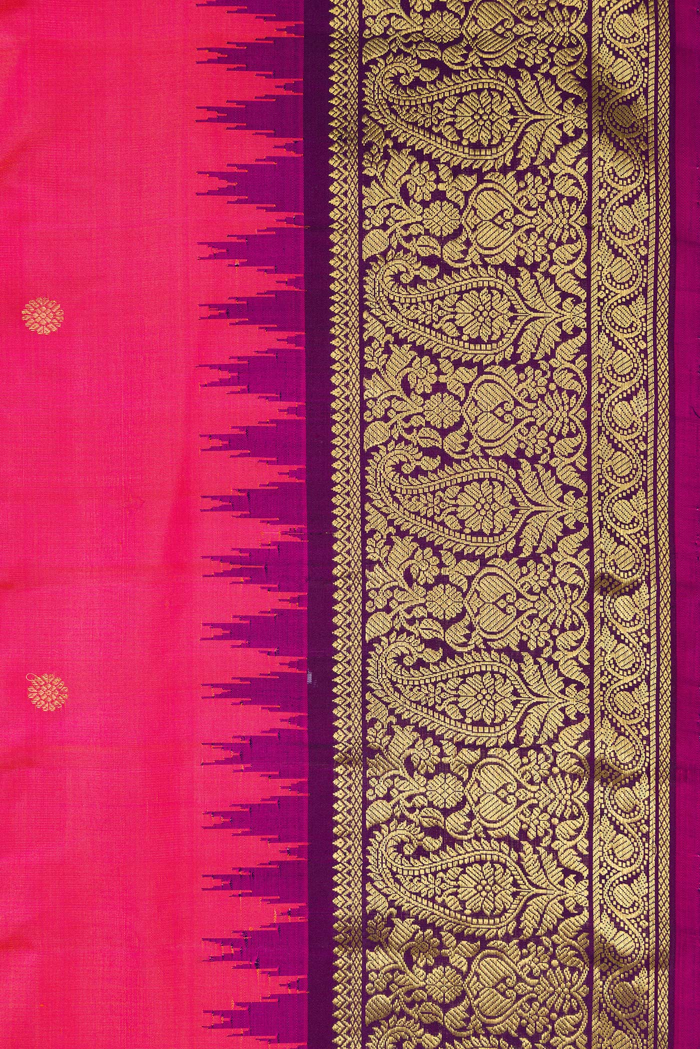Pink Gadwal Silk Saree - Image 3