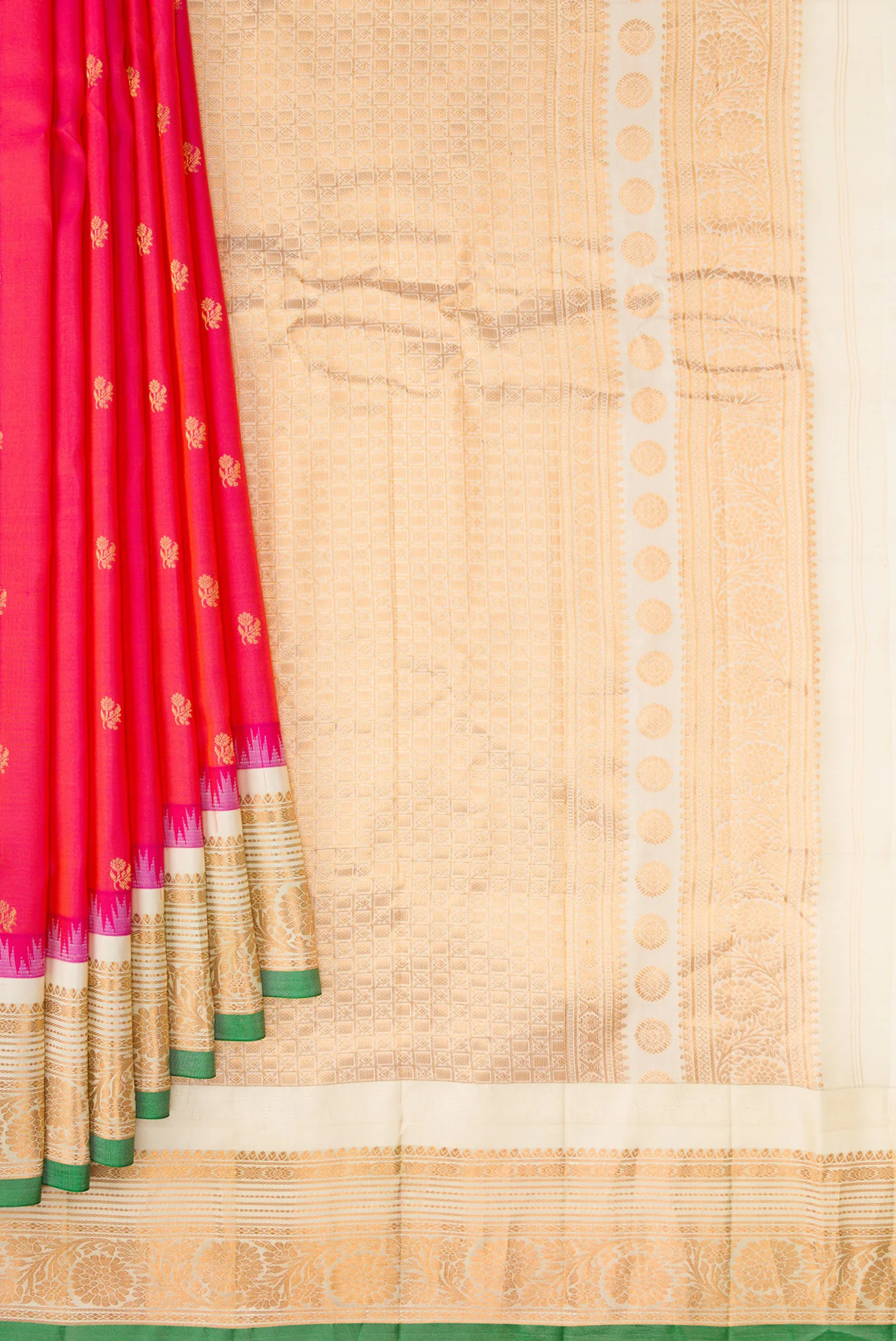 Pink Gadwal Silk Saree - Image 4