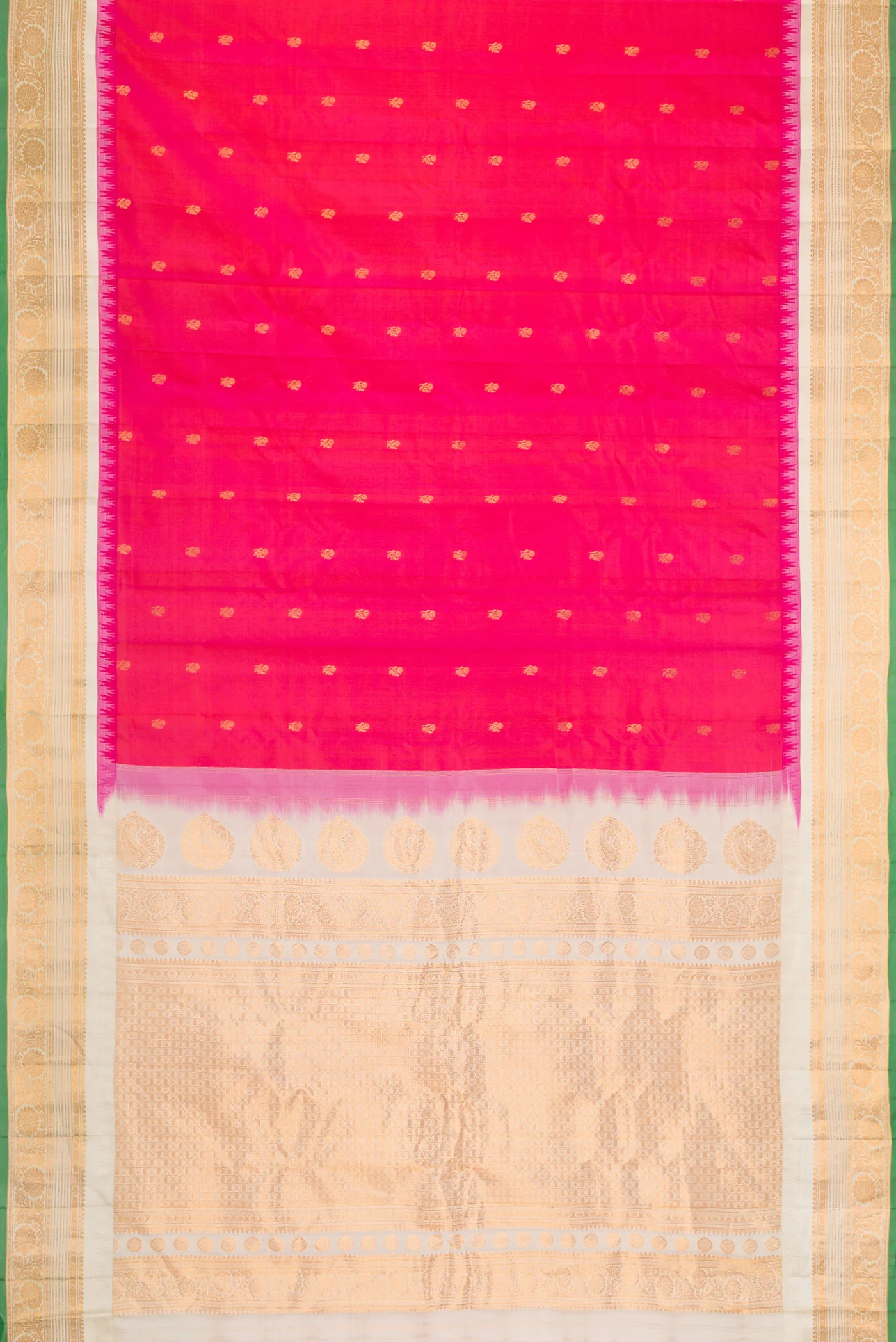 Pink Gadwal Silk Saree - Image 6