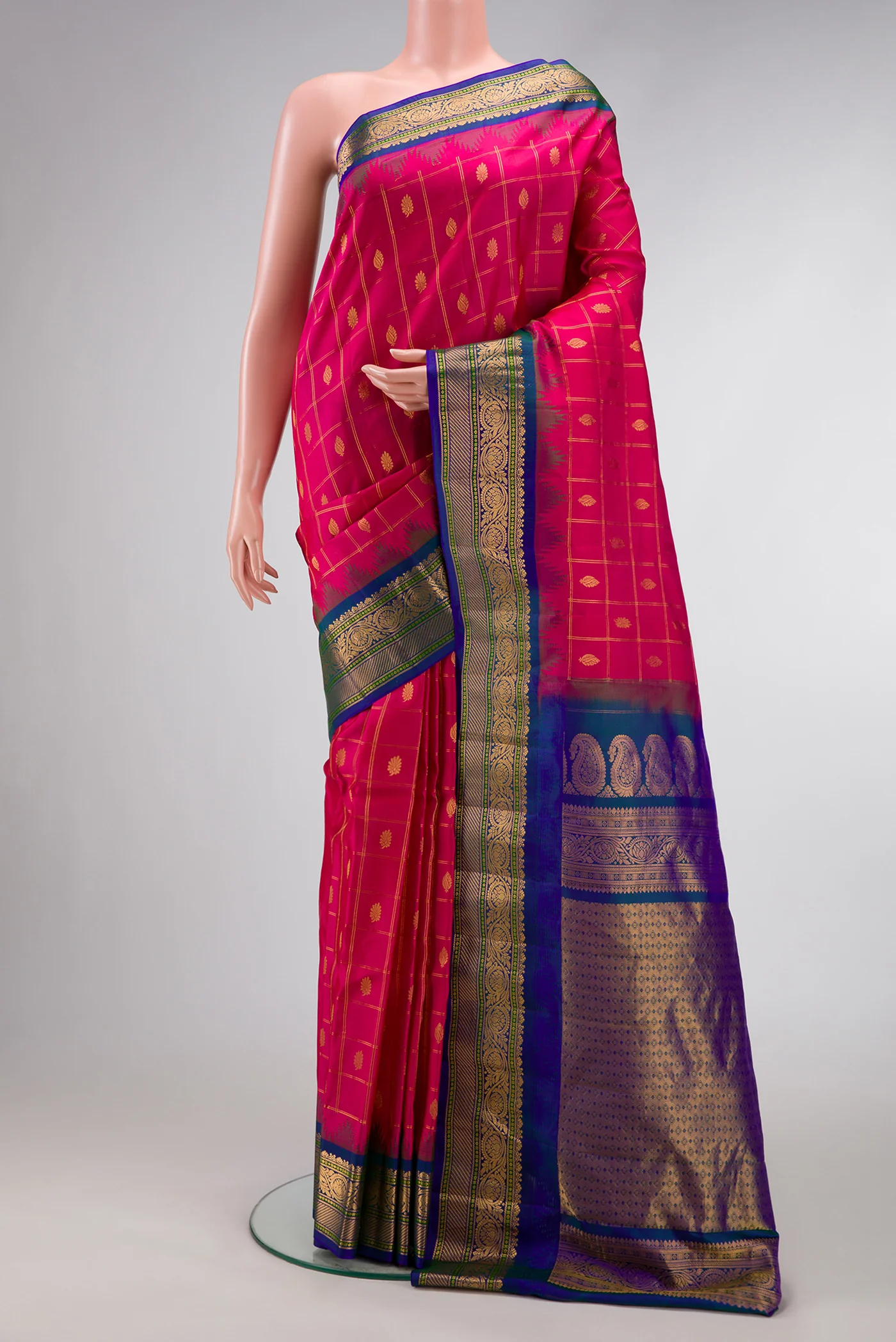 Pink Gadwal Silk Saree