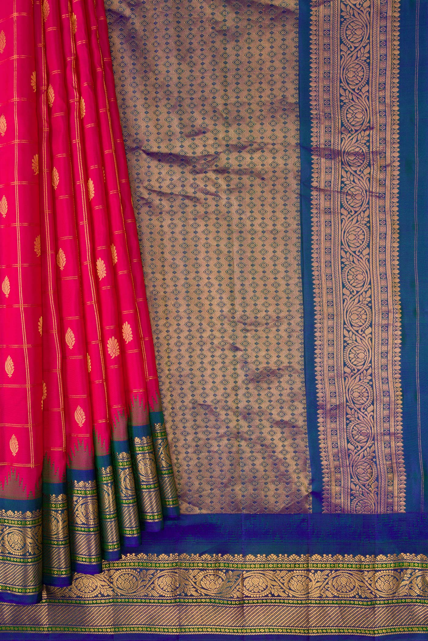 Pink Gadwal Silk Saree - Image 4