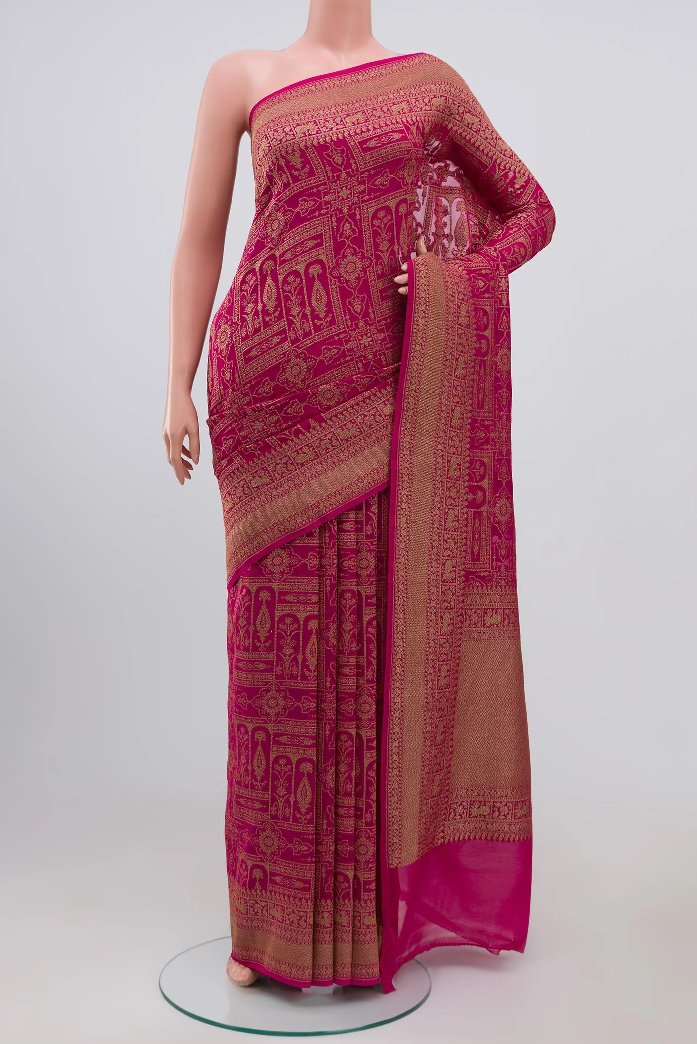 Pink Banarasi Georgette Saree