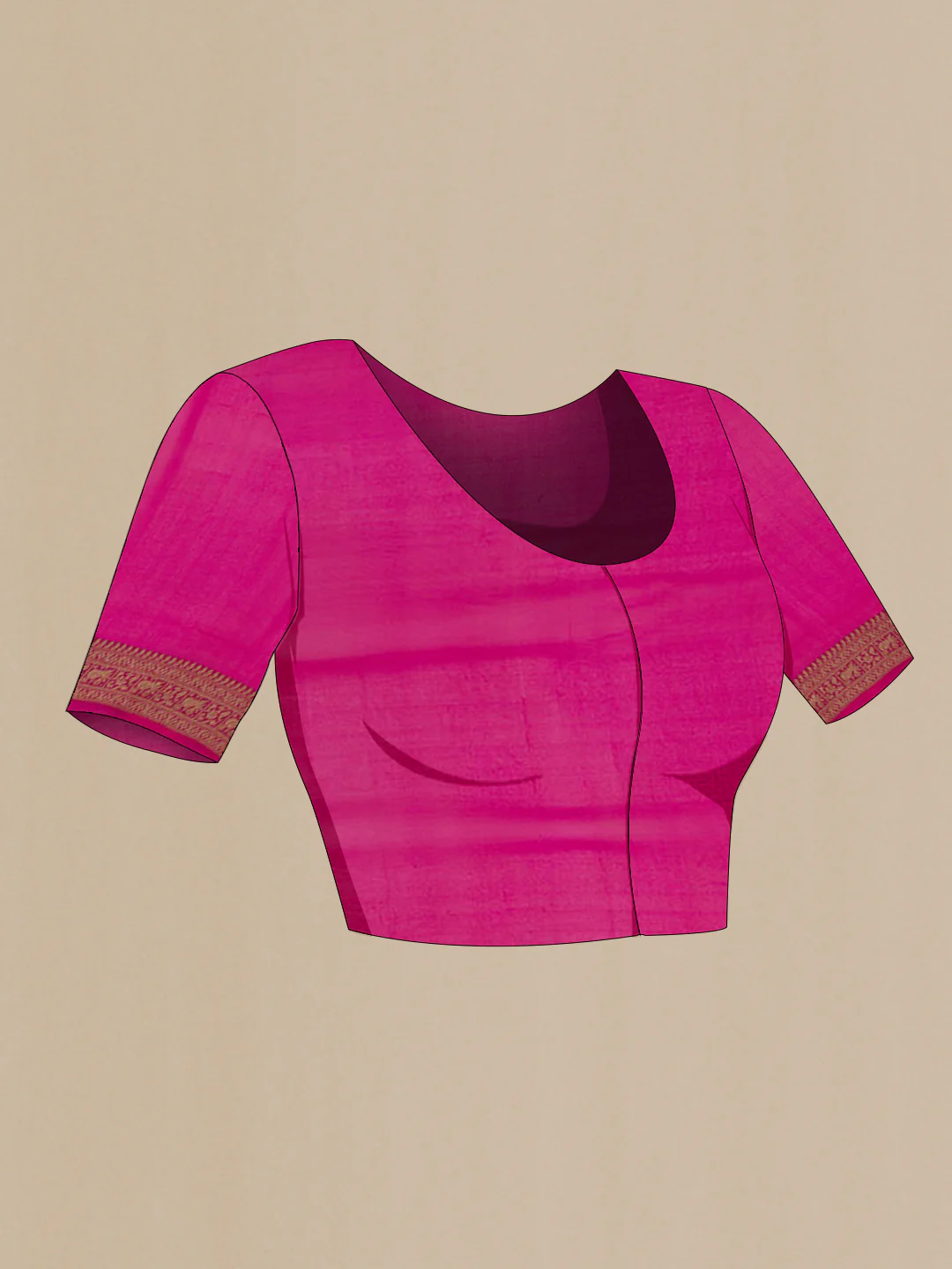 Pink Banarasi Georgette Saree - Image 4