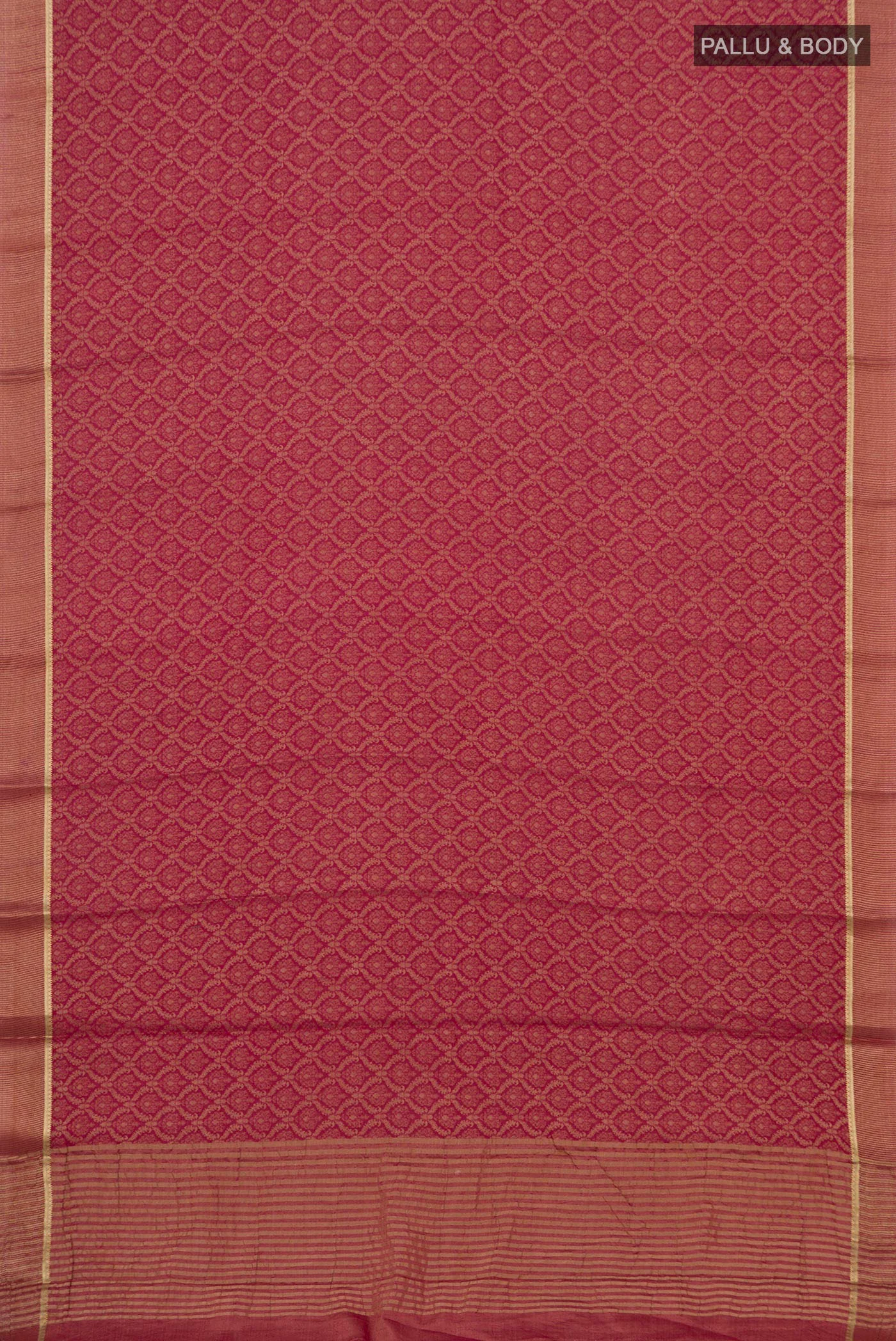 Dark Pink Mysore Crepe Saree - Image 5