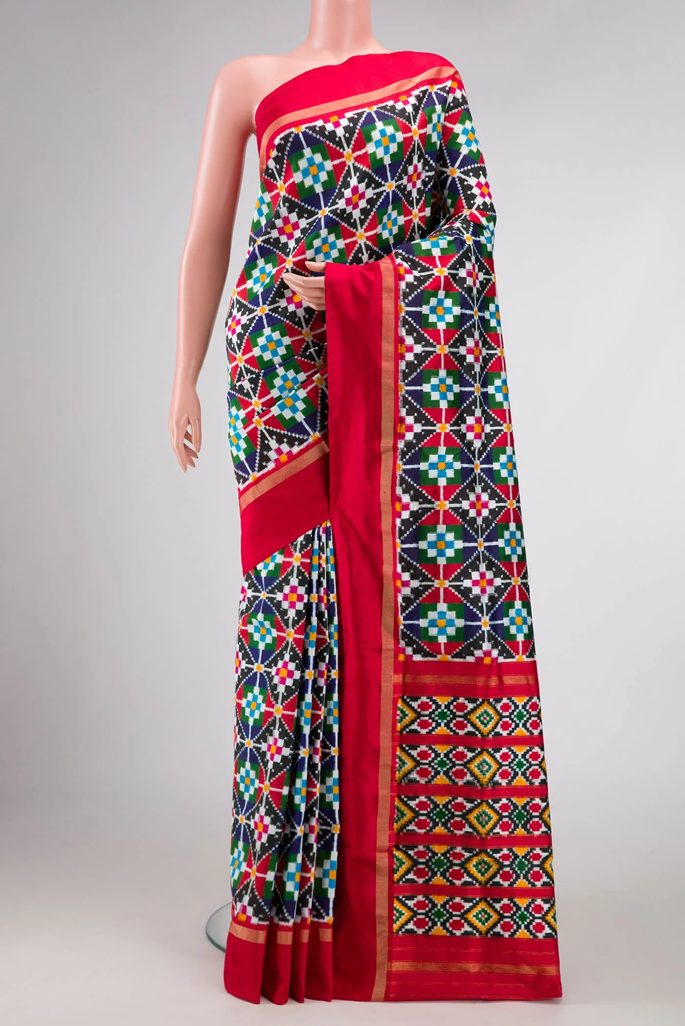 Multi Color Pochampally Silk Saree