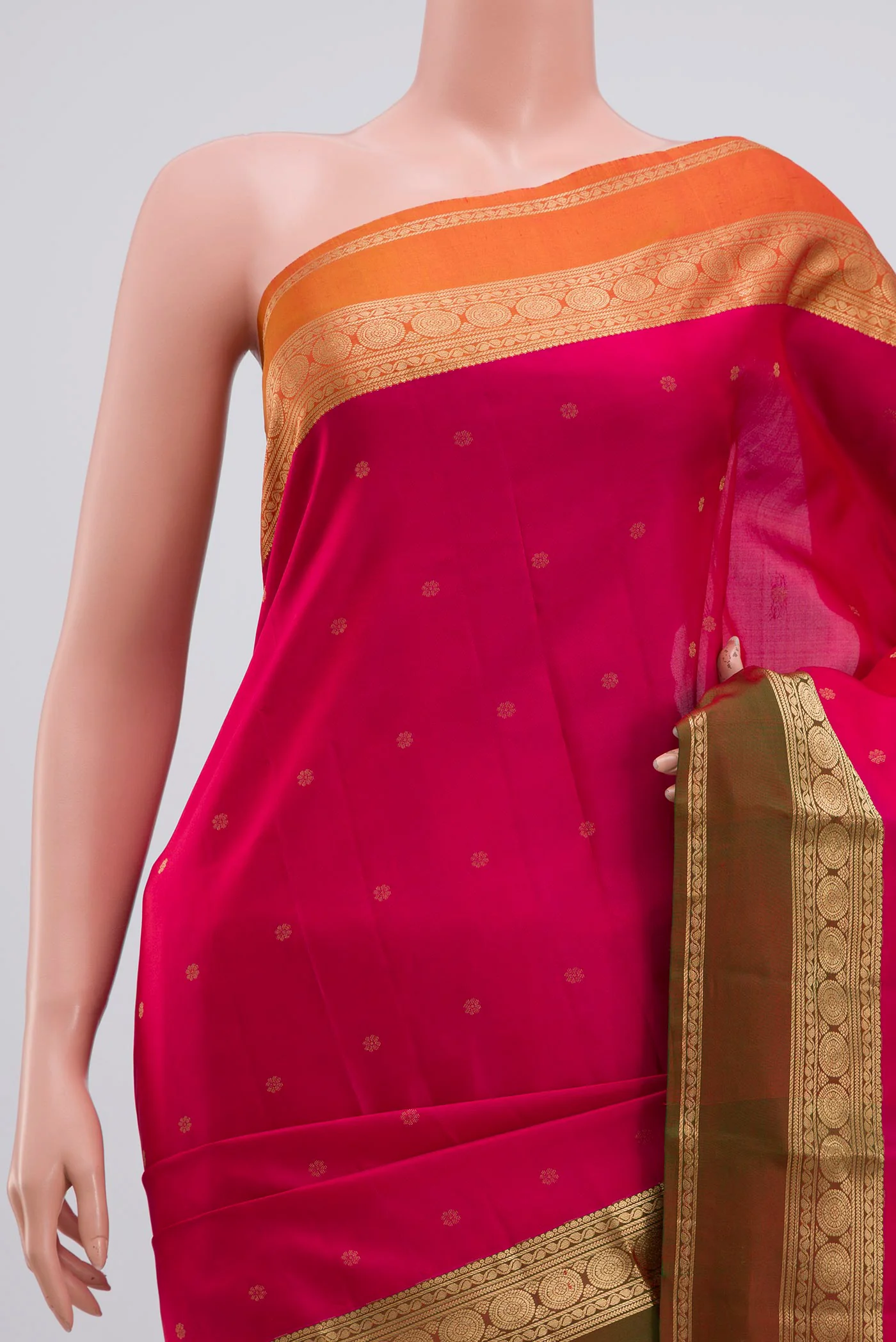Pink Kanchipuram Silk Saree - Image 2