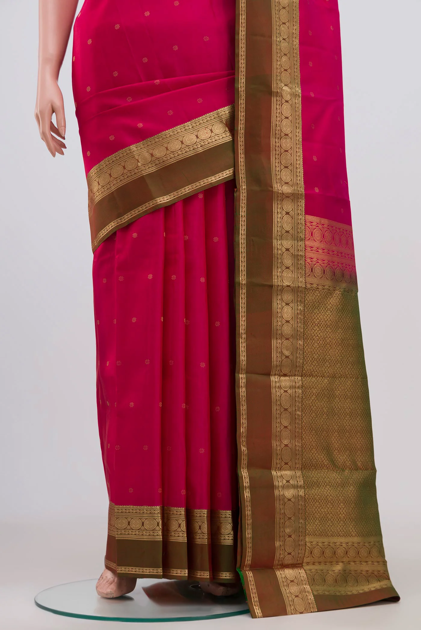Pink Kanchipuram Silk Saree - Image 3