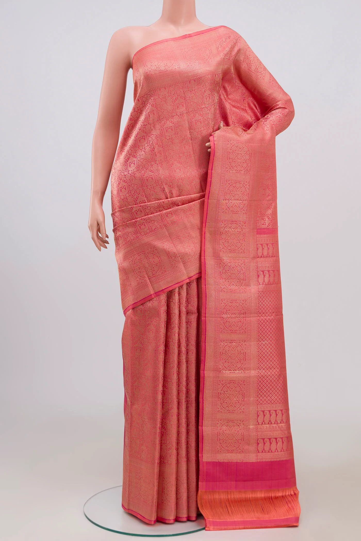 Pink Kanchipuram Silk Saree