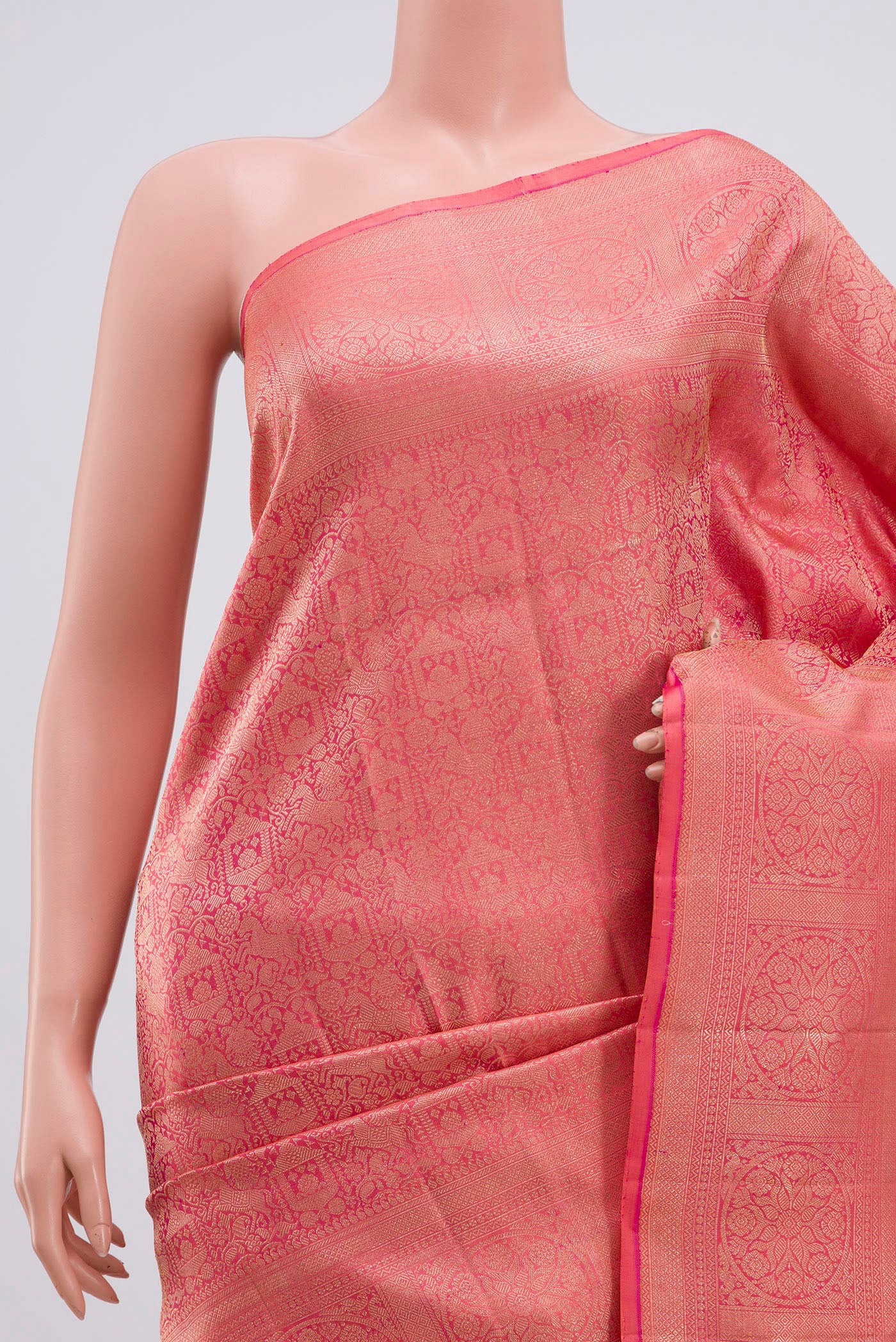 Pink Kanchipuram Silk Saree - Image 2