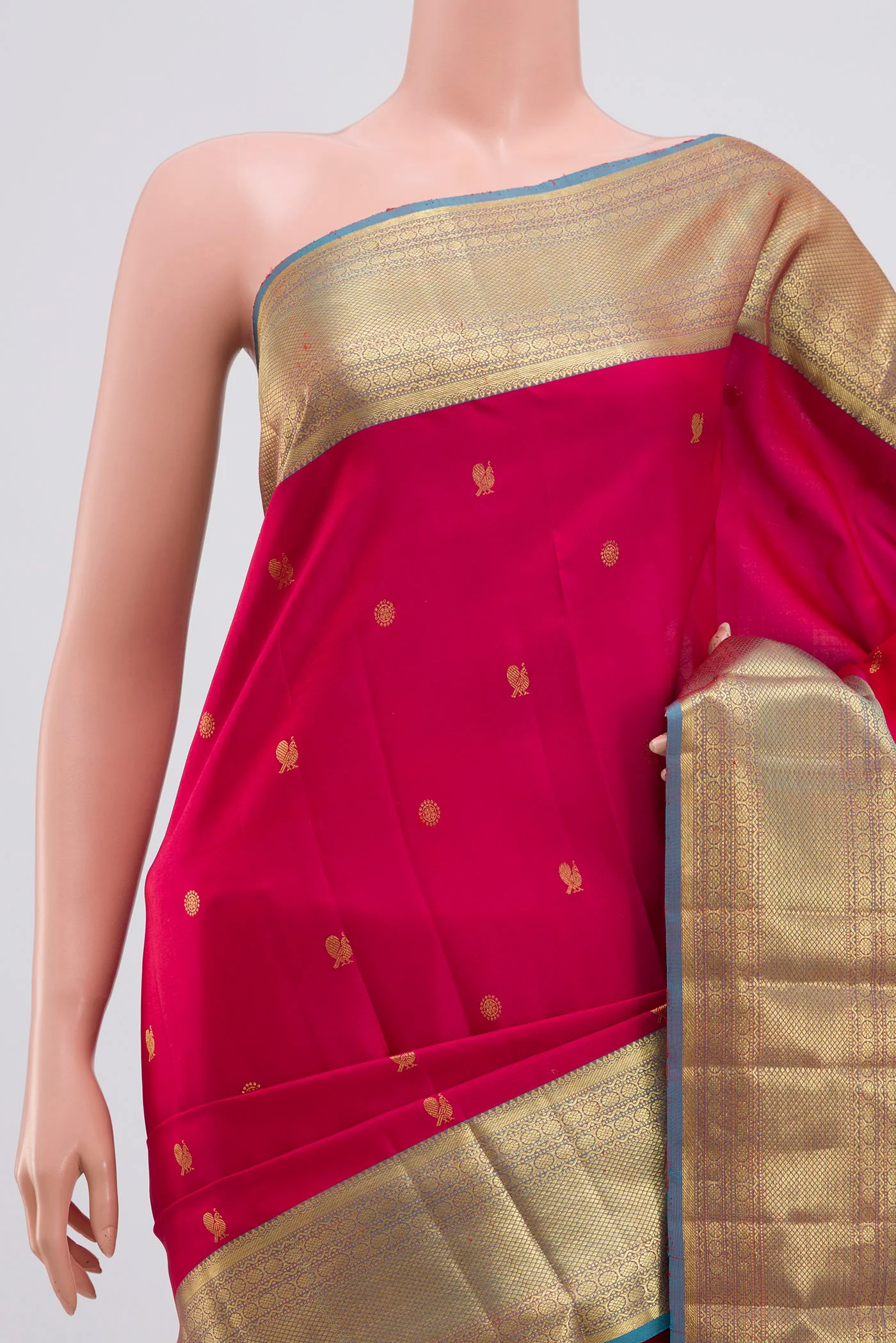 Pink Kanchipuram Silk Saree - Image 2