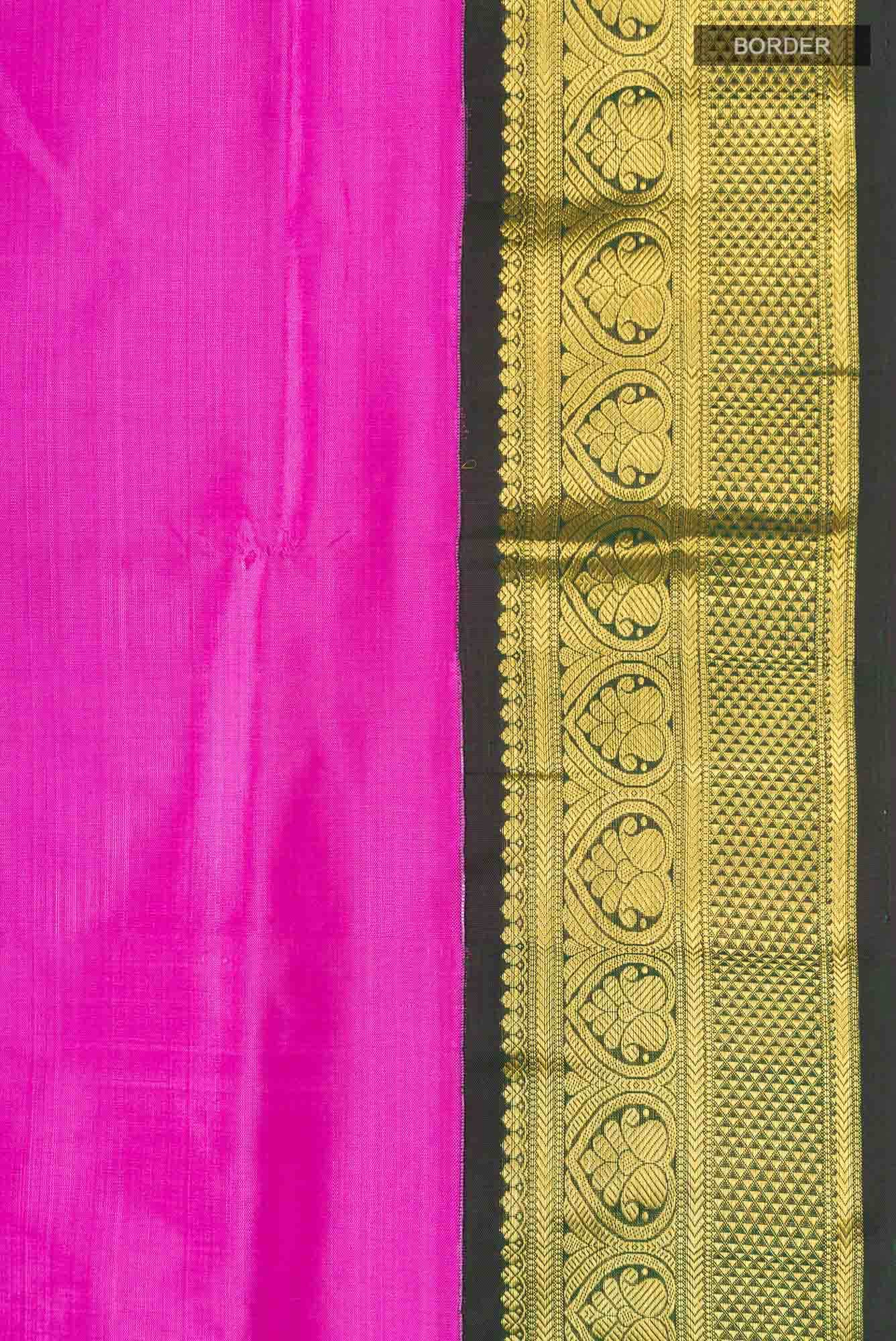 Pink Kanchipuram Silk Nine Yards Saree - Image 5