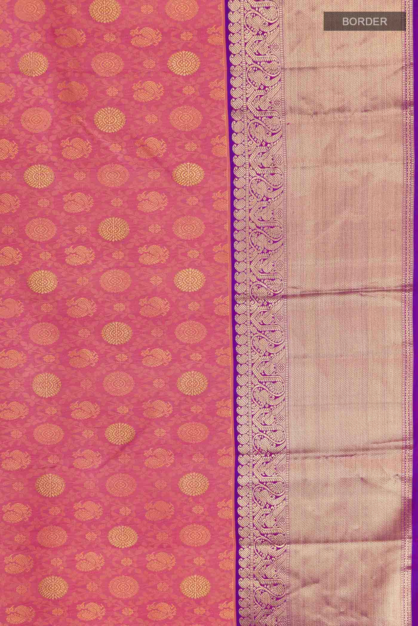 Pink Kanjivaram Silk Saree - Image 3