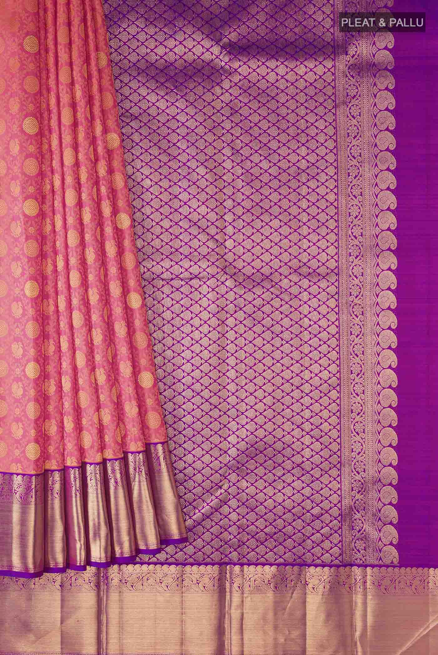 Pink Kanjivaram Silk Saree - Image 4