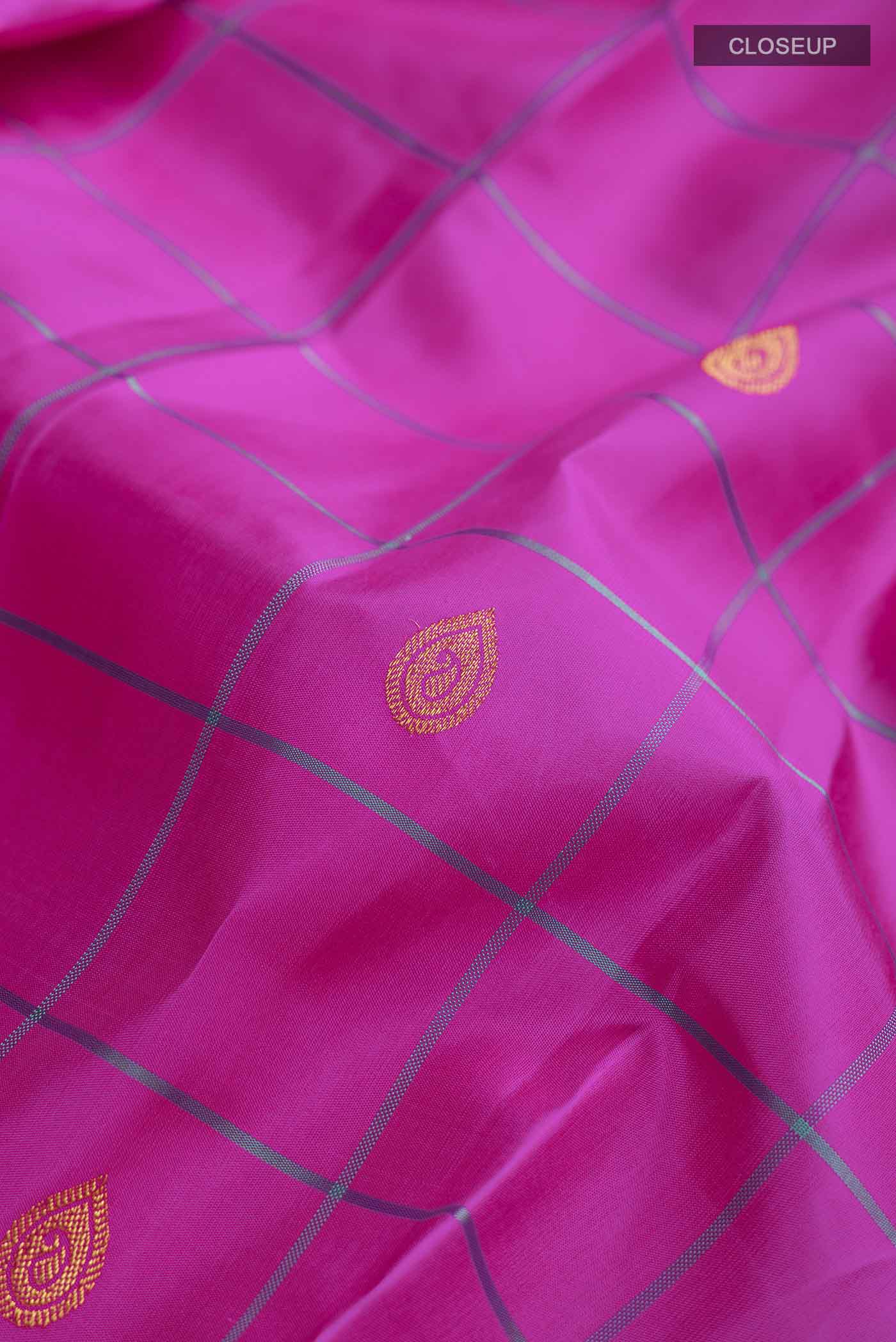 Magenta Kanchipuram Silk Saree - Image 2