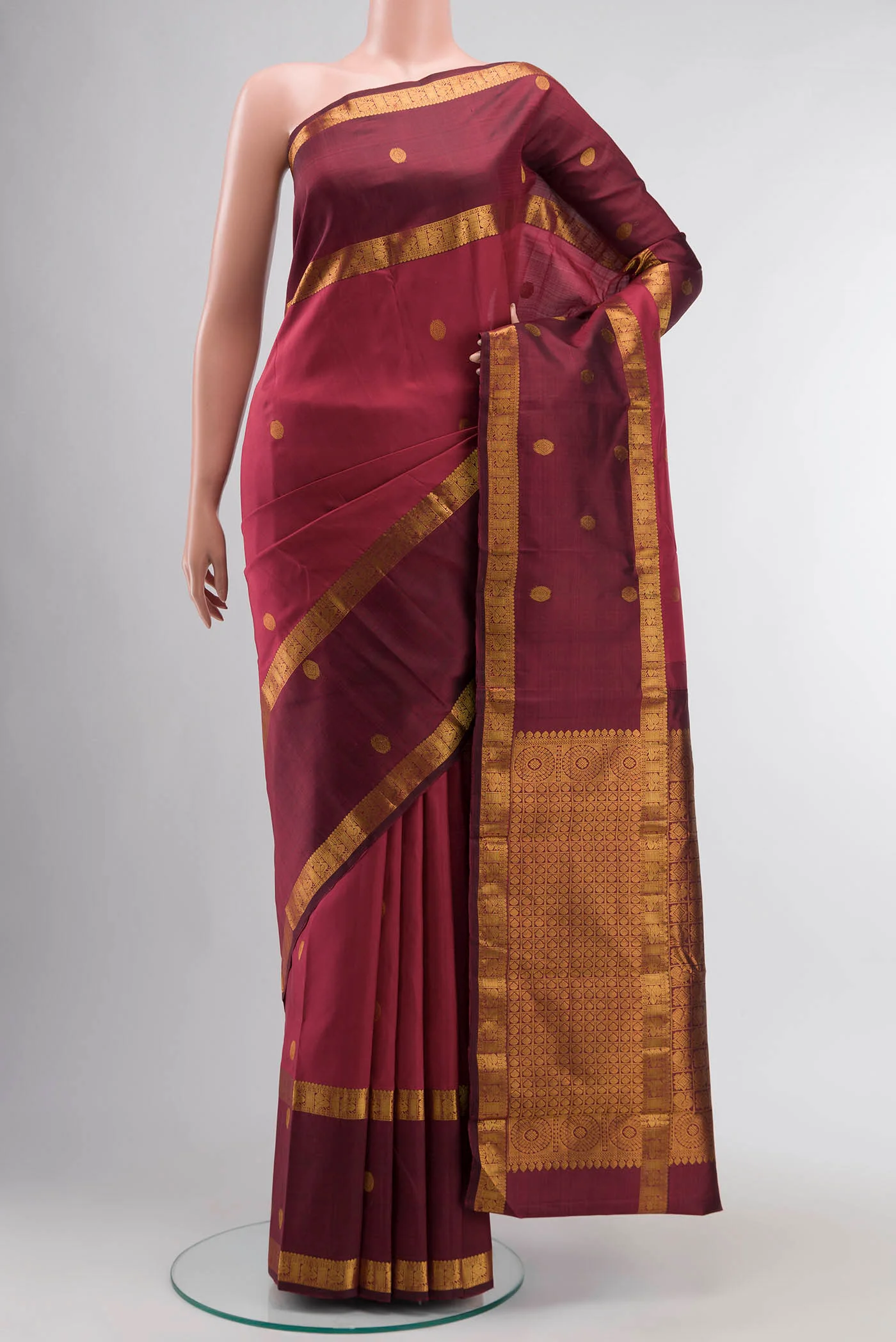 Maroon Kanjivaram Silk Saree