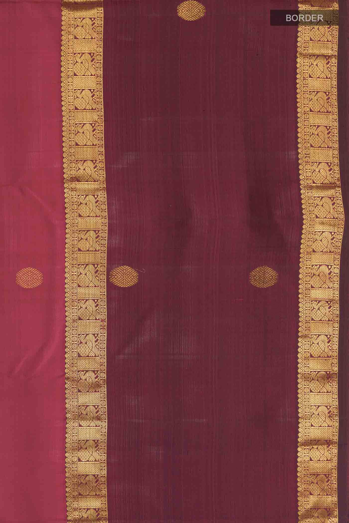 Maroon Kanjivaram Silk Saree - Image 3