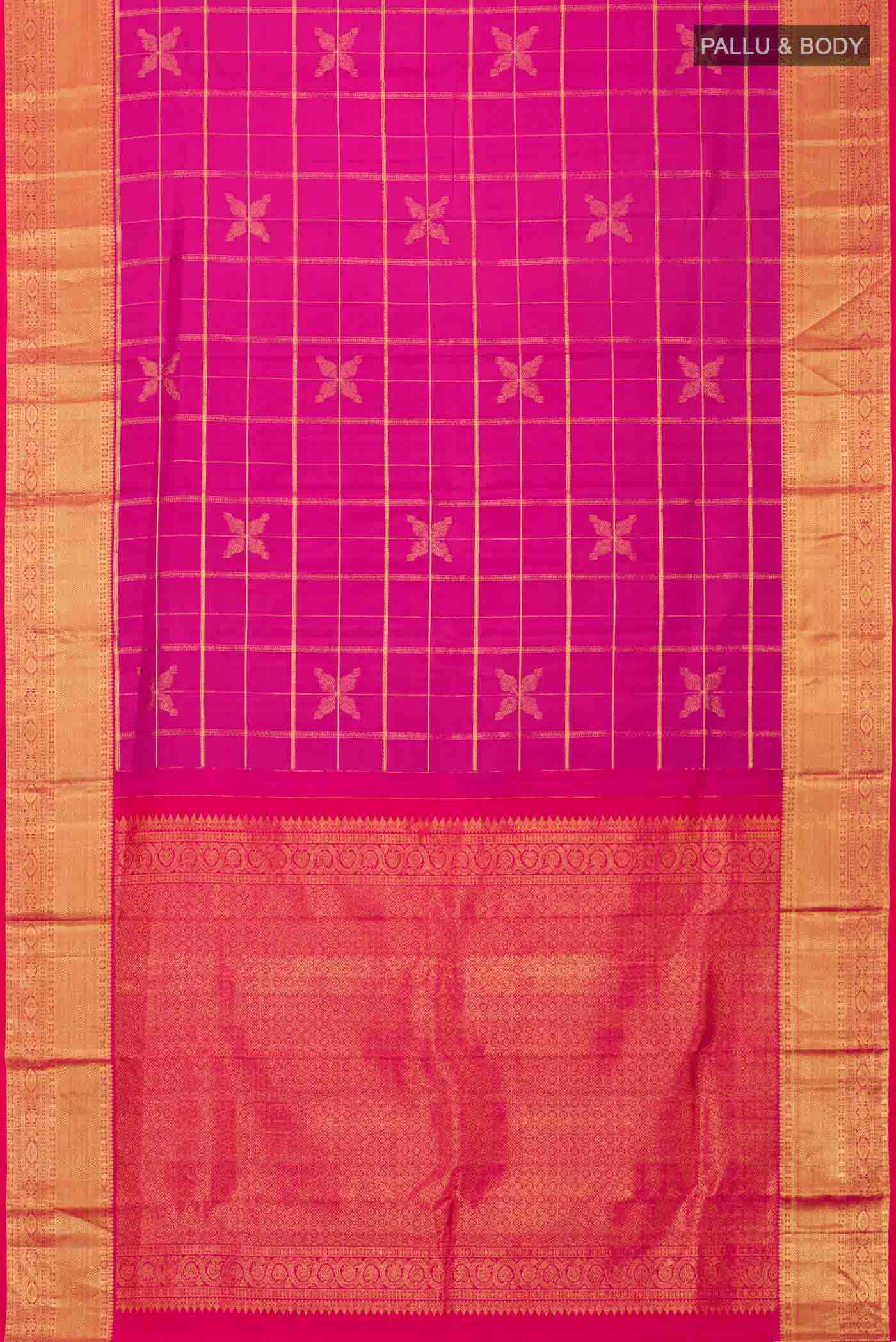 Pink Kanchipuram Silk Saree - Image 6